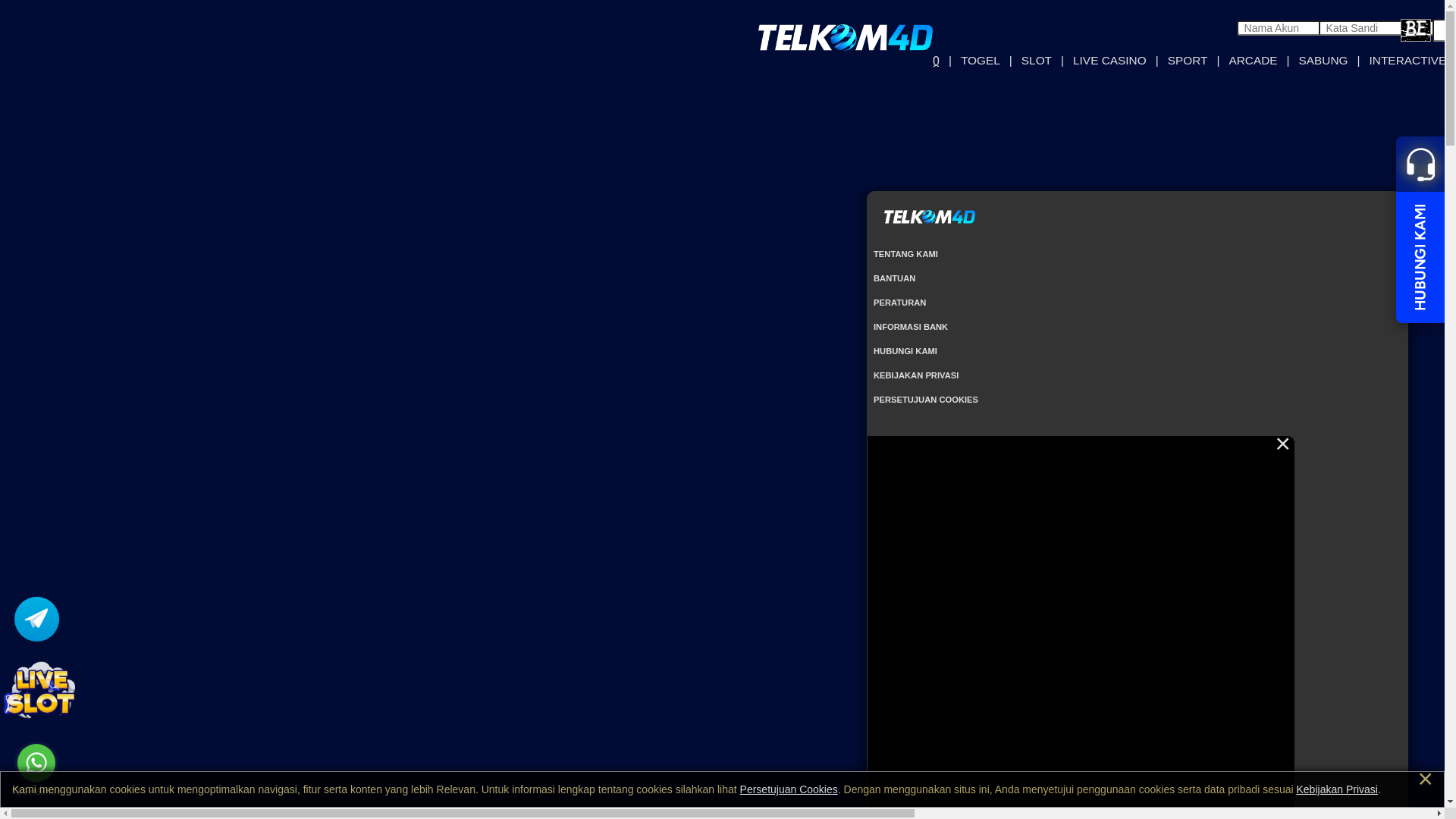 website screenshot of https://telkom4dcobra.com/