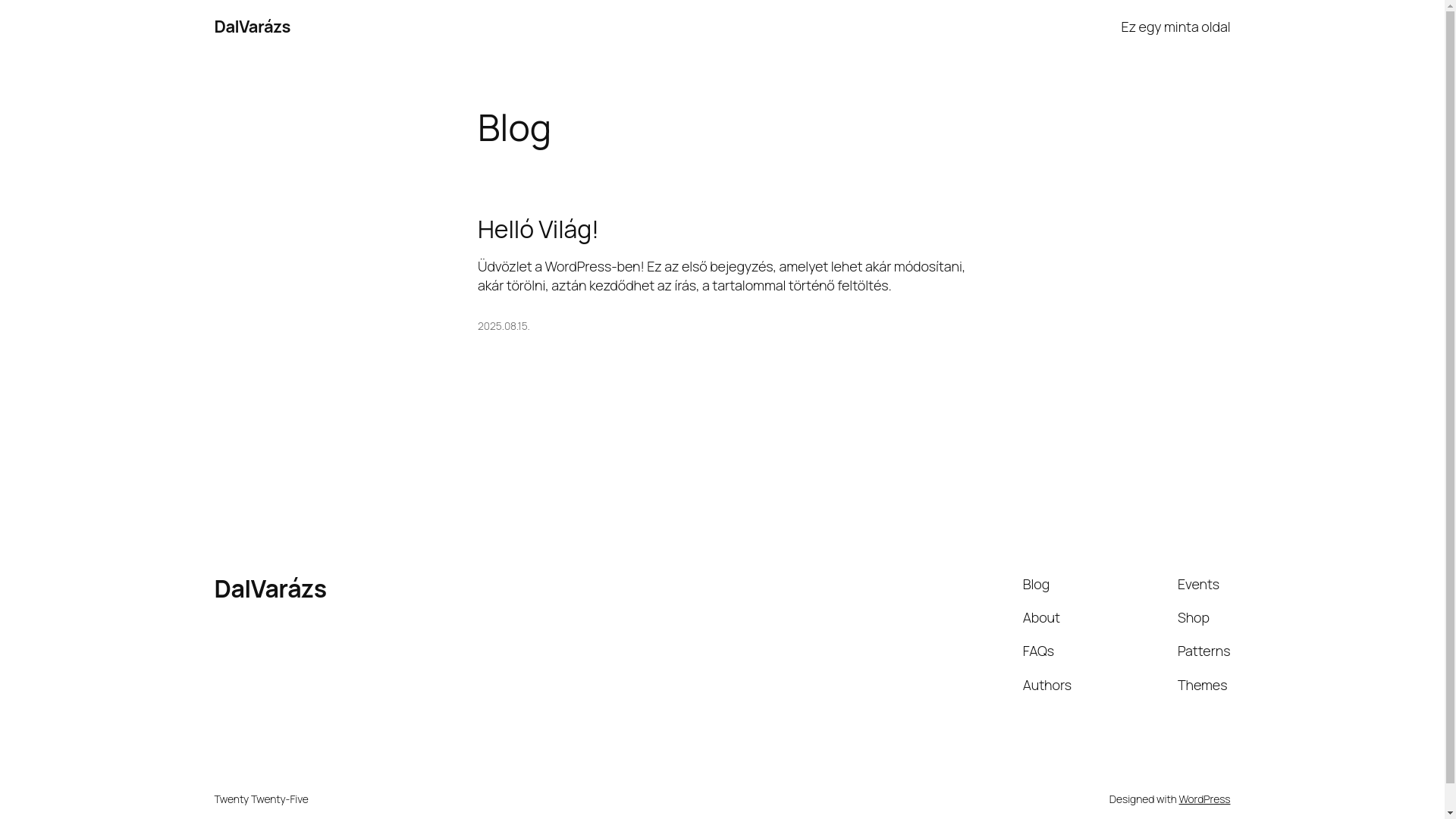 website screenshot of https://dalvarazs.hu/