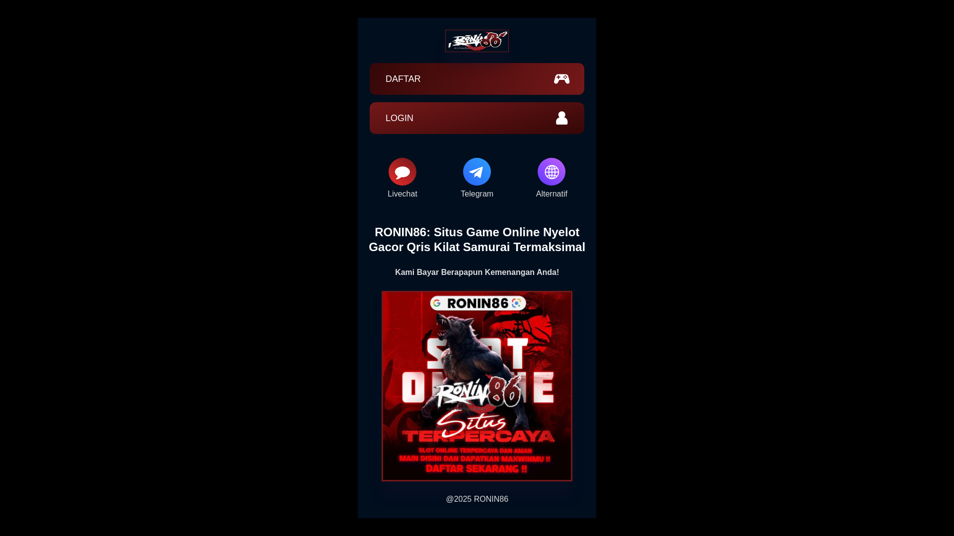 website screenshot of https://project-ronin86.pages.dev/