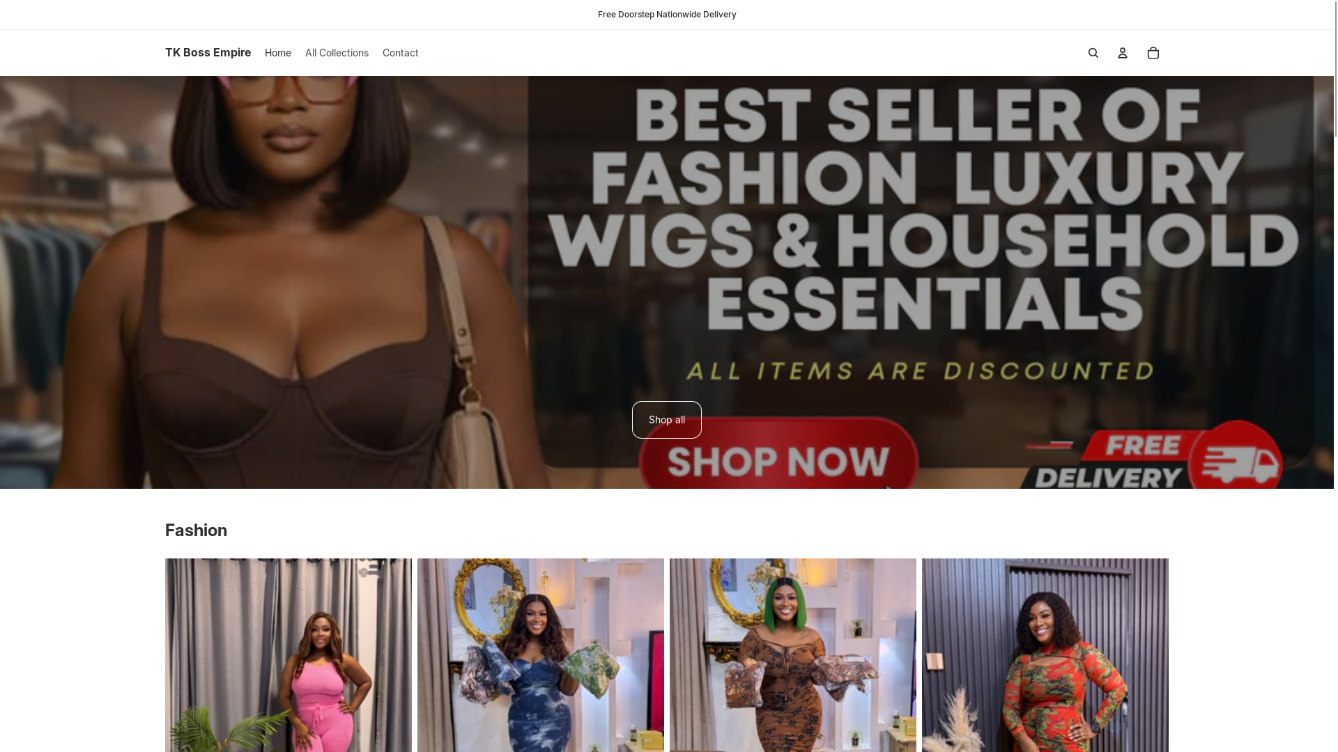 website screenshot of https://tkbossempire.com/