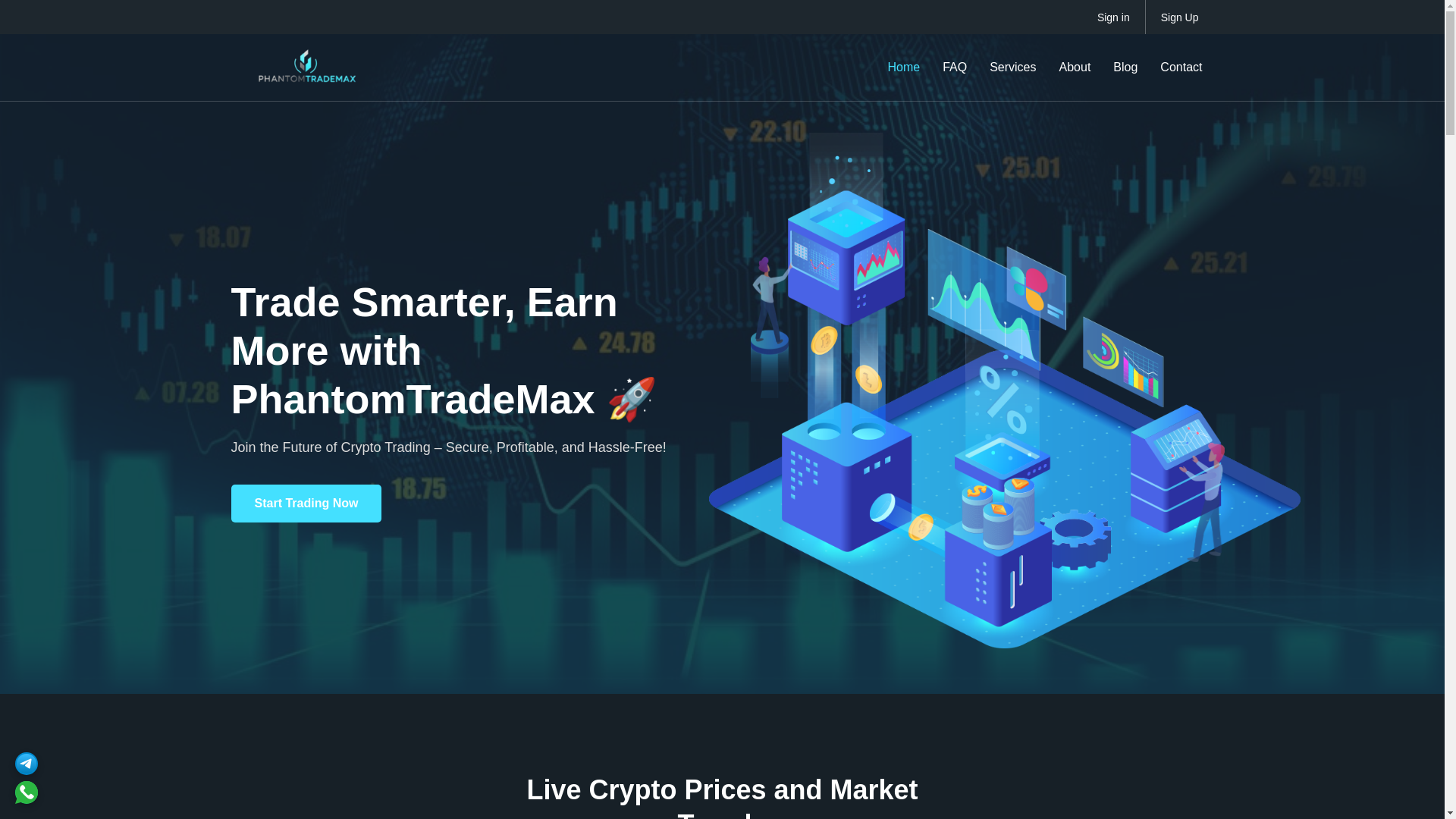 website screenshot of https://phantomtrademax.com/