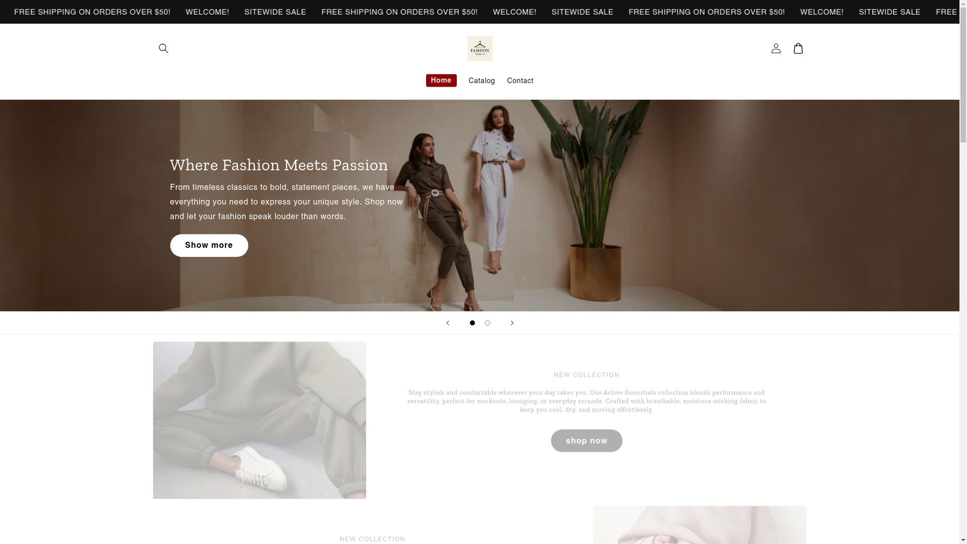 website screenshot of https://fashiontangle.store/