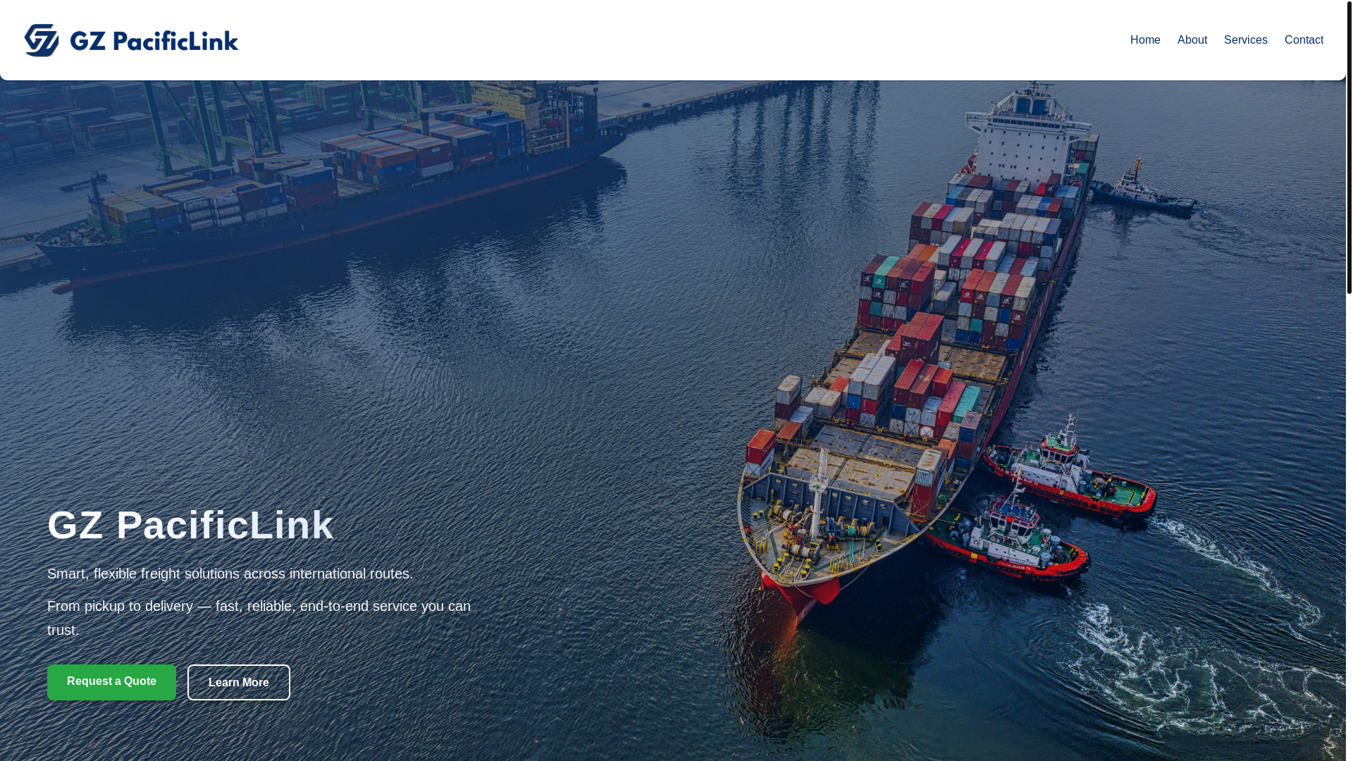 website screenshot of https://gzpacificlink.com/