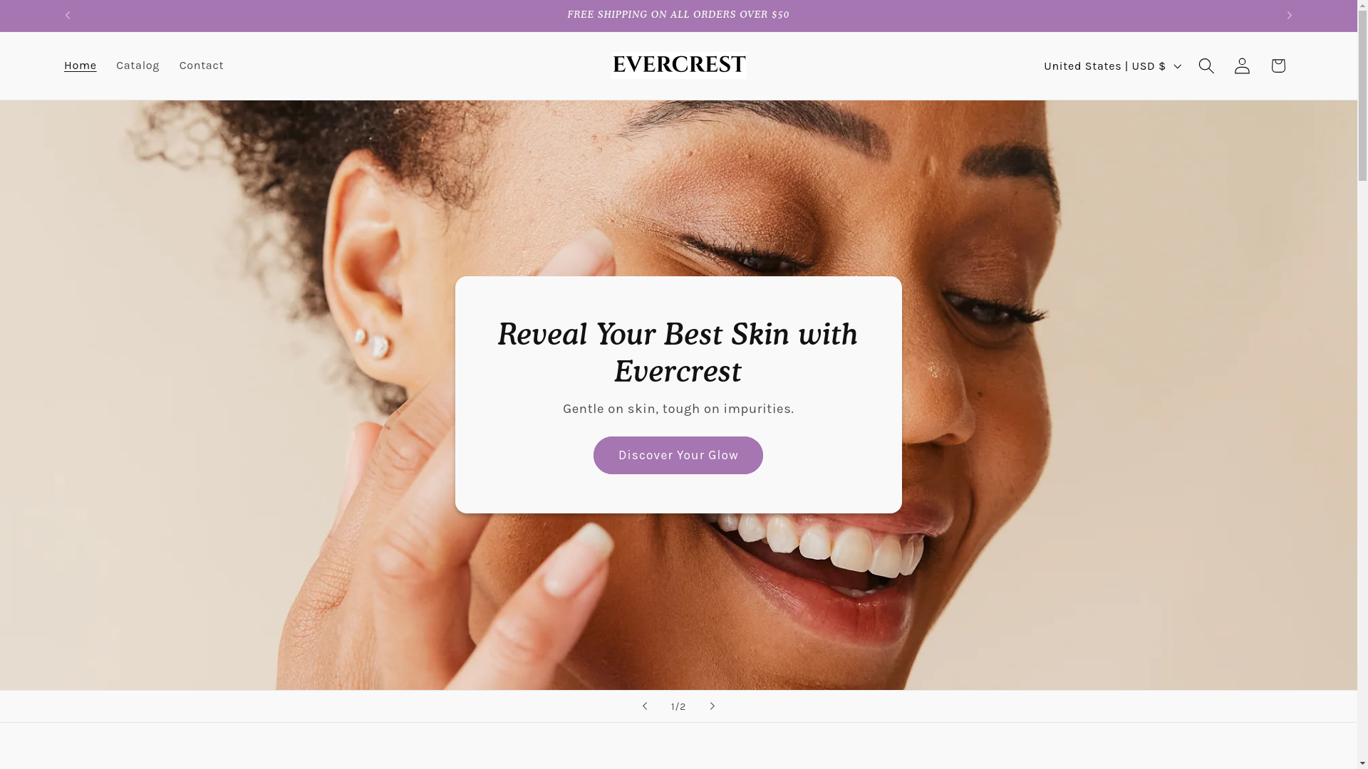 website screenshot of https://evercrestbeauty.com/