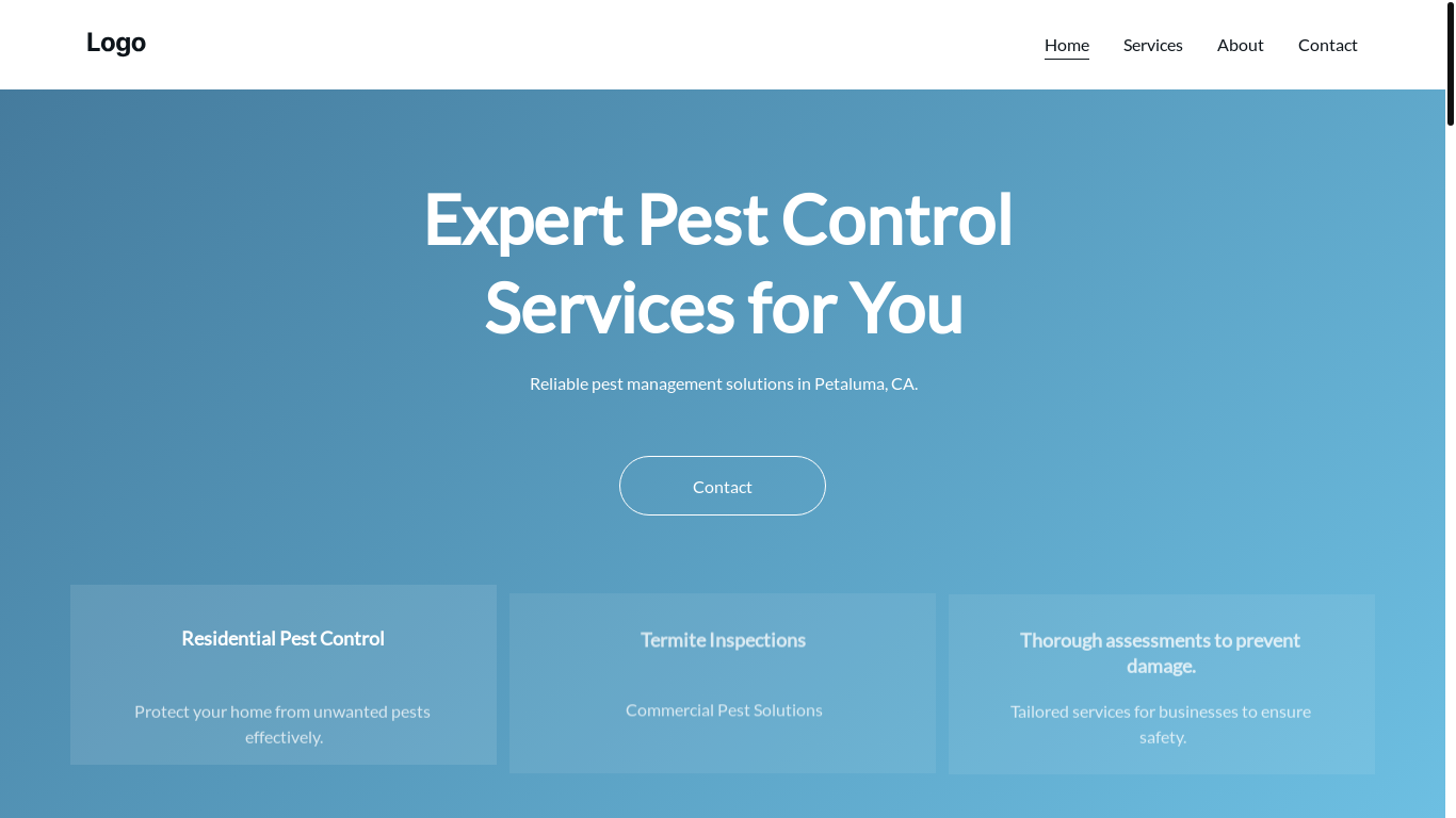 website screenshot of https://bluepestpioneerllc.space/