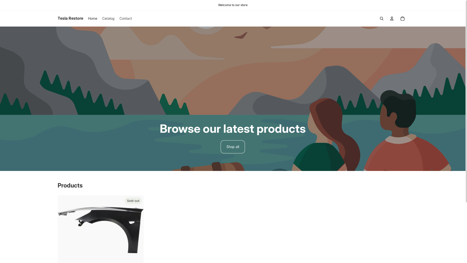 website screenshot of https://teslarestore.com/