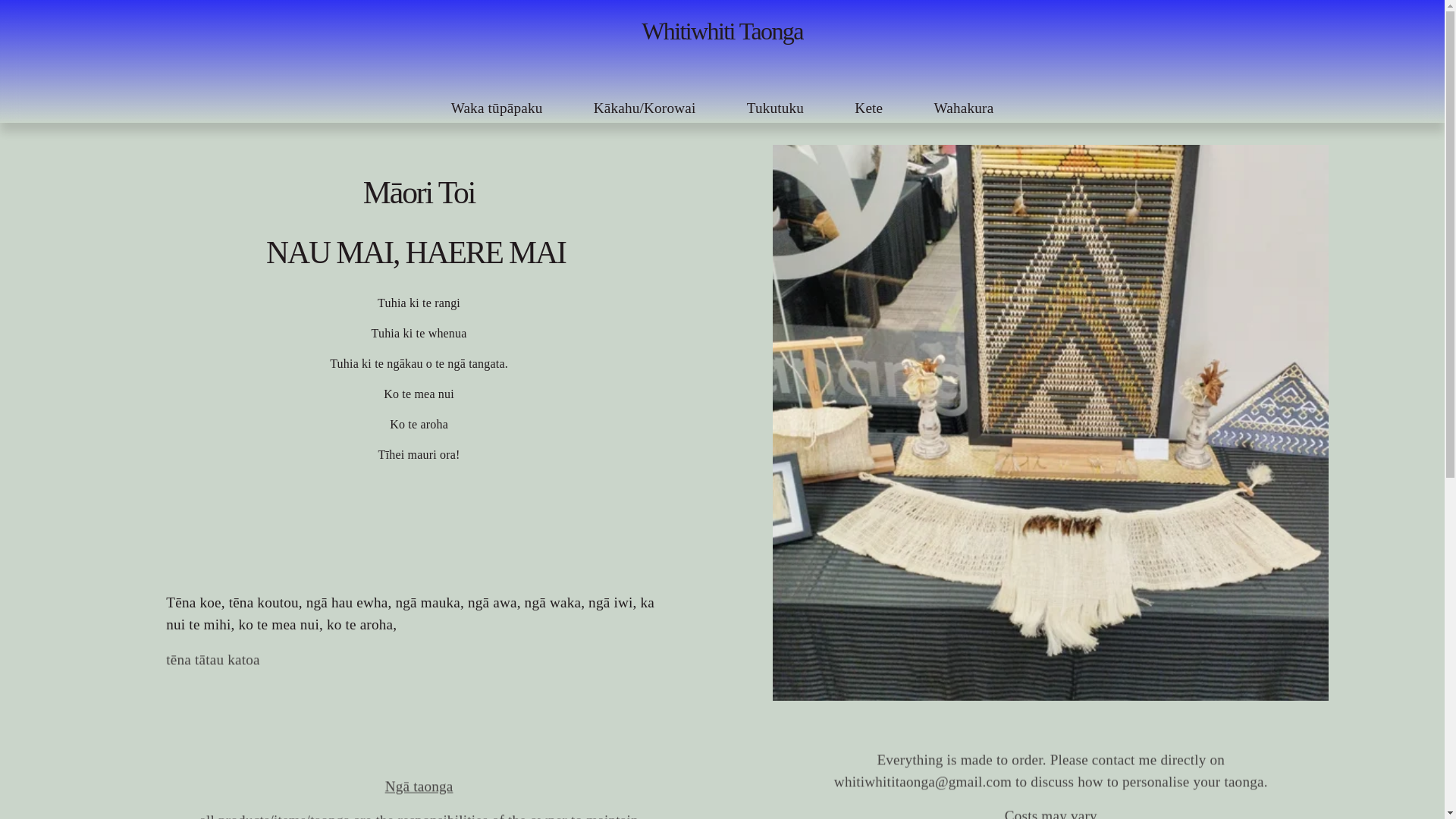 website screenshot of https://whitiwhititaonga.com/
