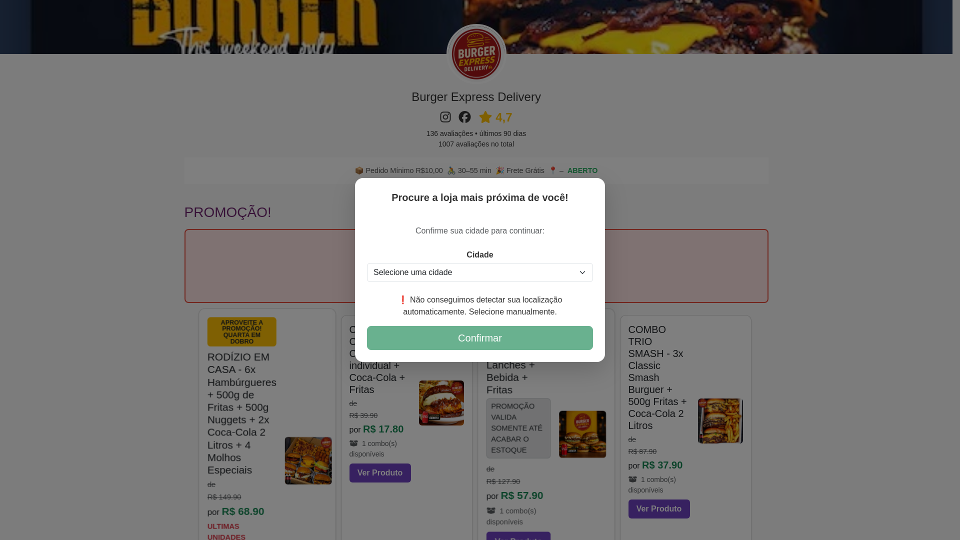 website screenshot of https://burgerexpressdelivery.shop/