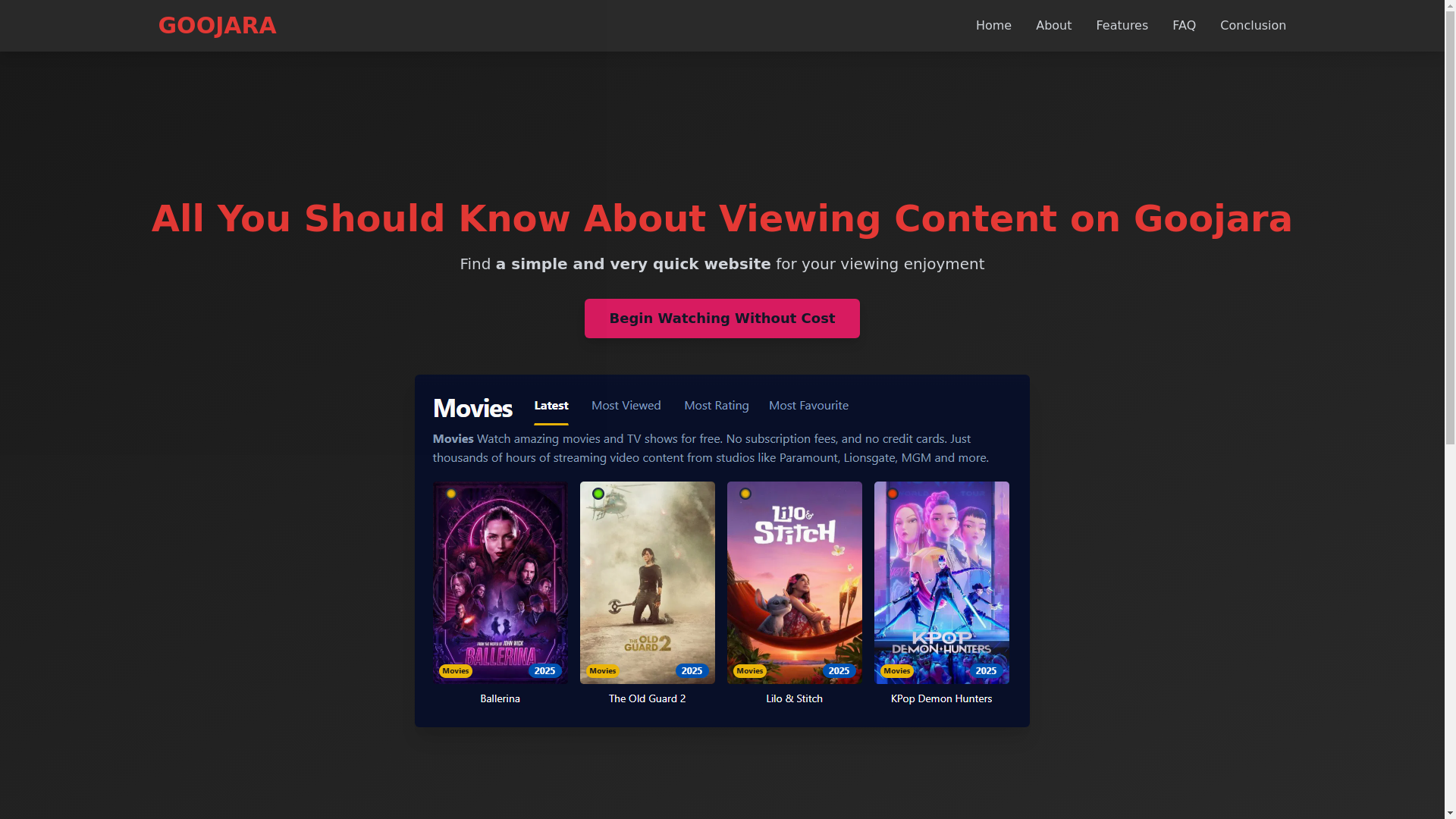 website screenshot of https://goojara-79rb.pages.dev/