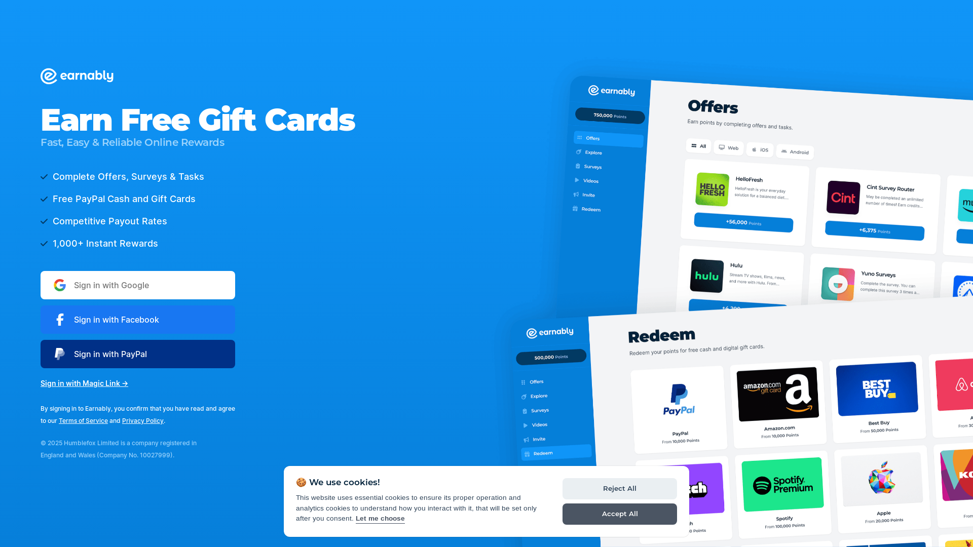 website screenshot of https://earnably.com/