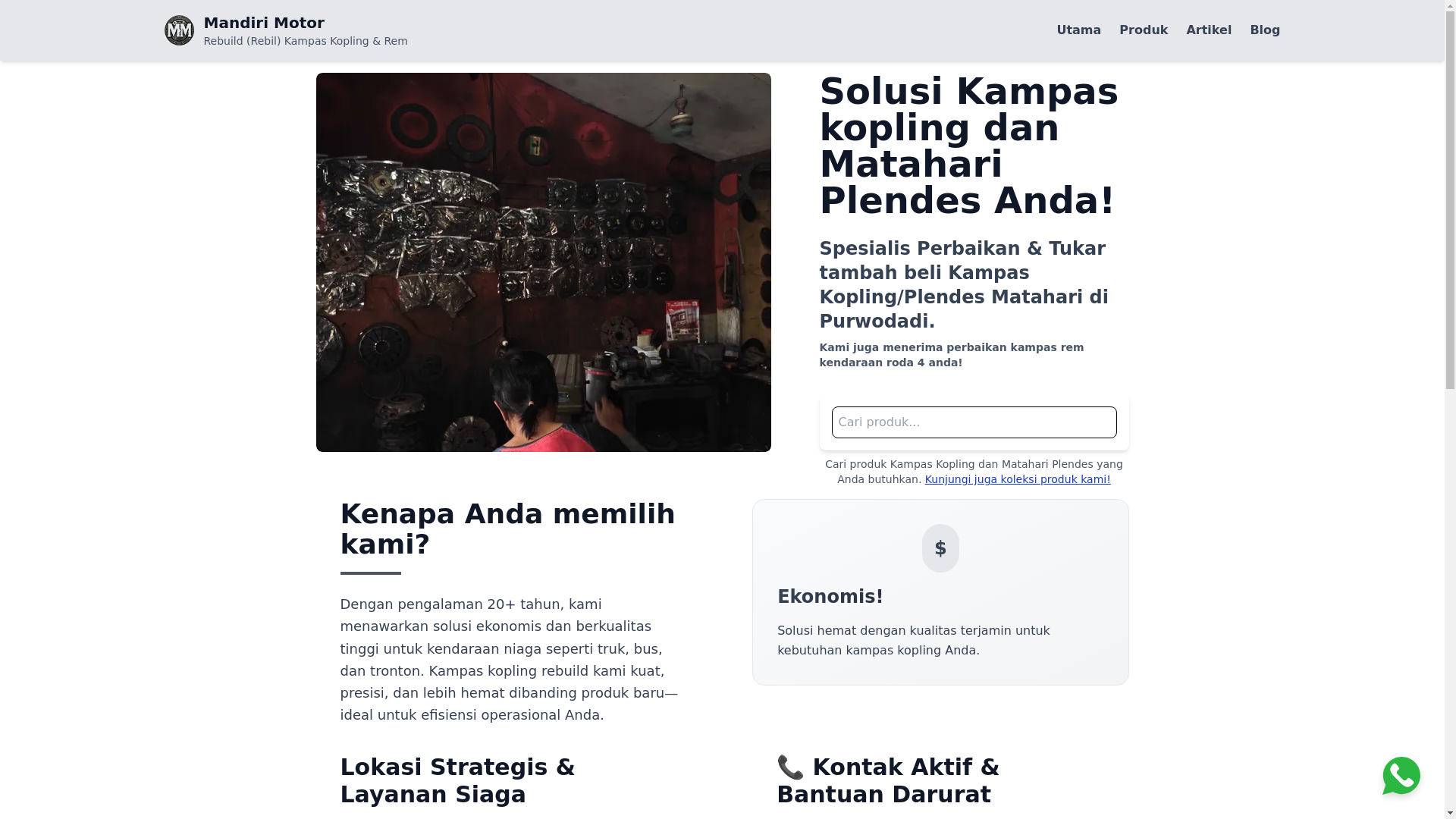 website screenshot of https://mandirimotor.pages.dev/