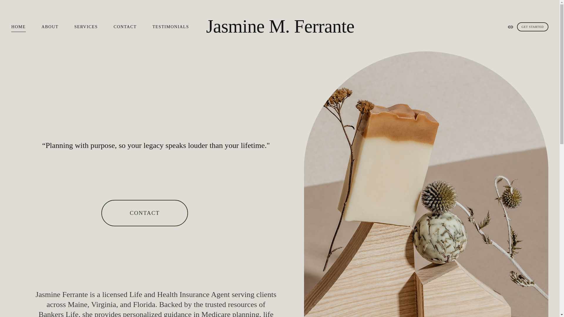 website screenshot of https://jasmineferrante.com/