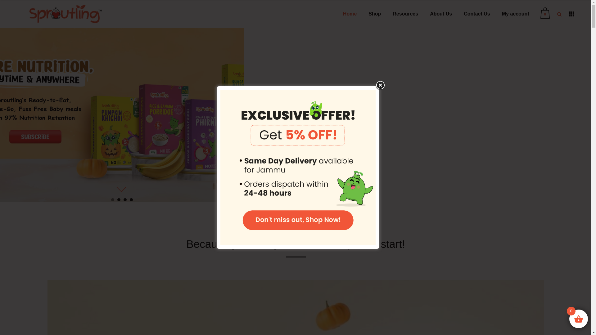 website screenshot of https://sproutlinggrows.com/