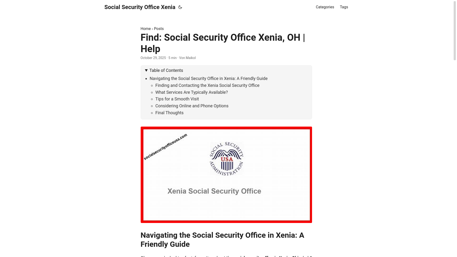 website screenshot of https://social-security-office-xenia.pages.dev/