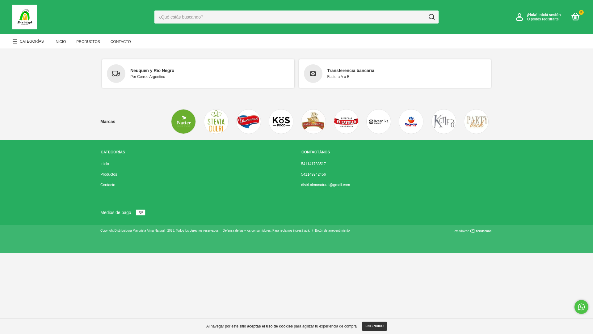 website screenshot of https://alma-natural.com.ar/