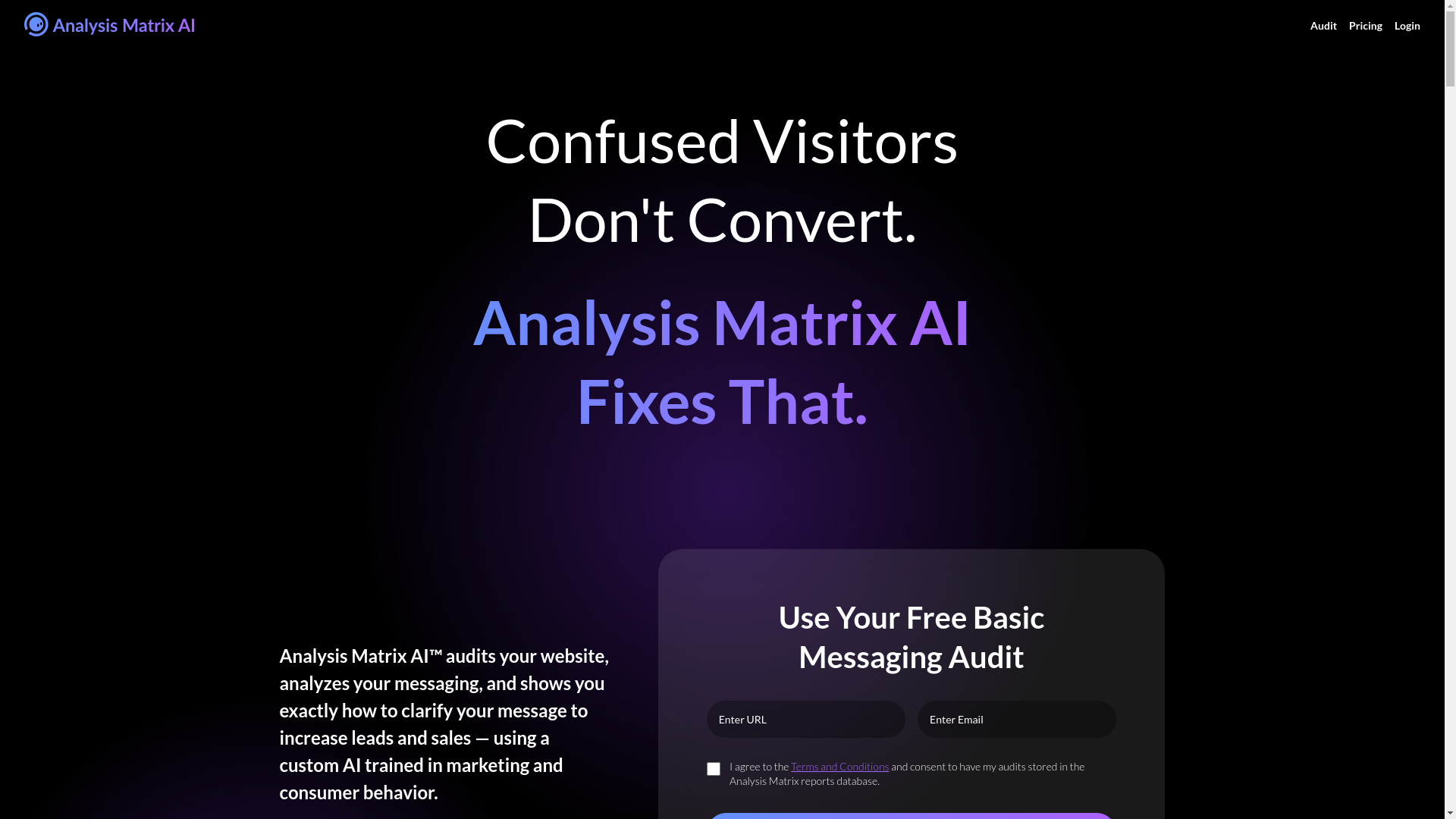 website screenshot of https://analysismatrixguide.info/