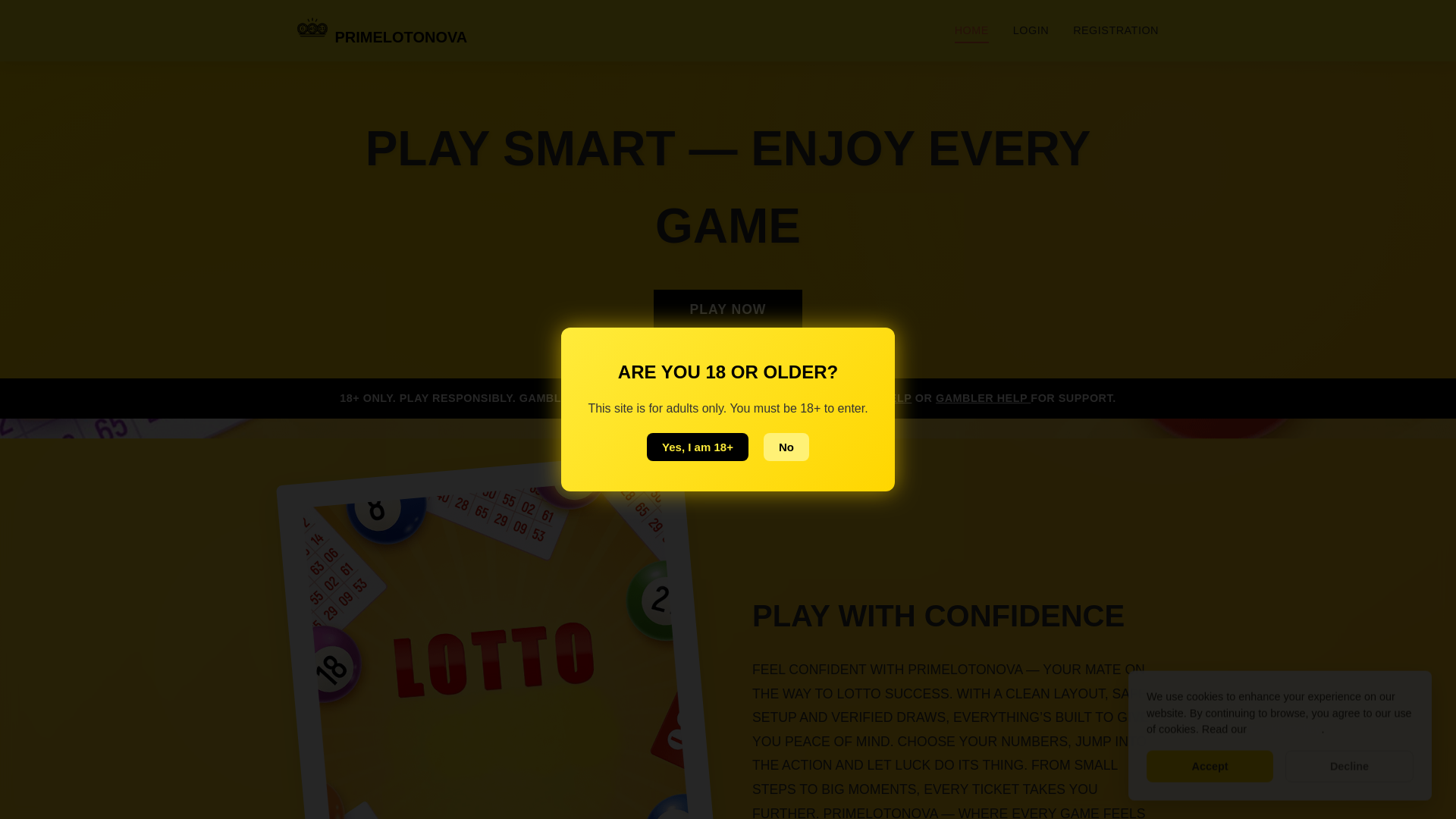website screenshot of https://primelotonova.com/