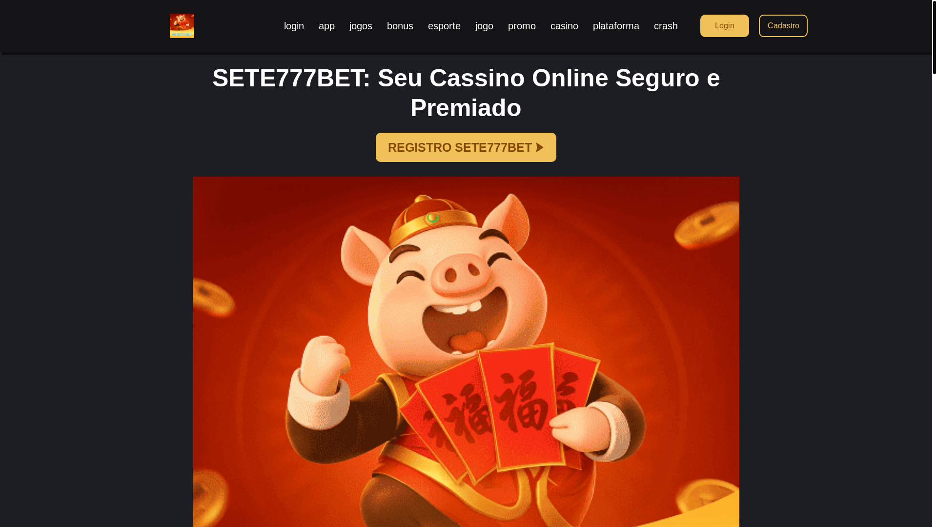 website screenshot of https://sete777beta.com/