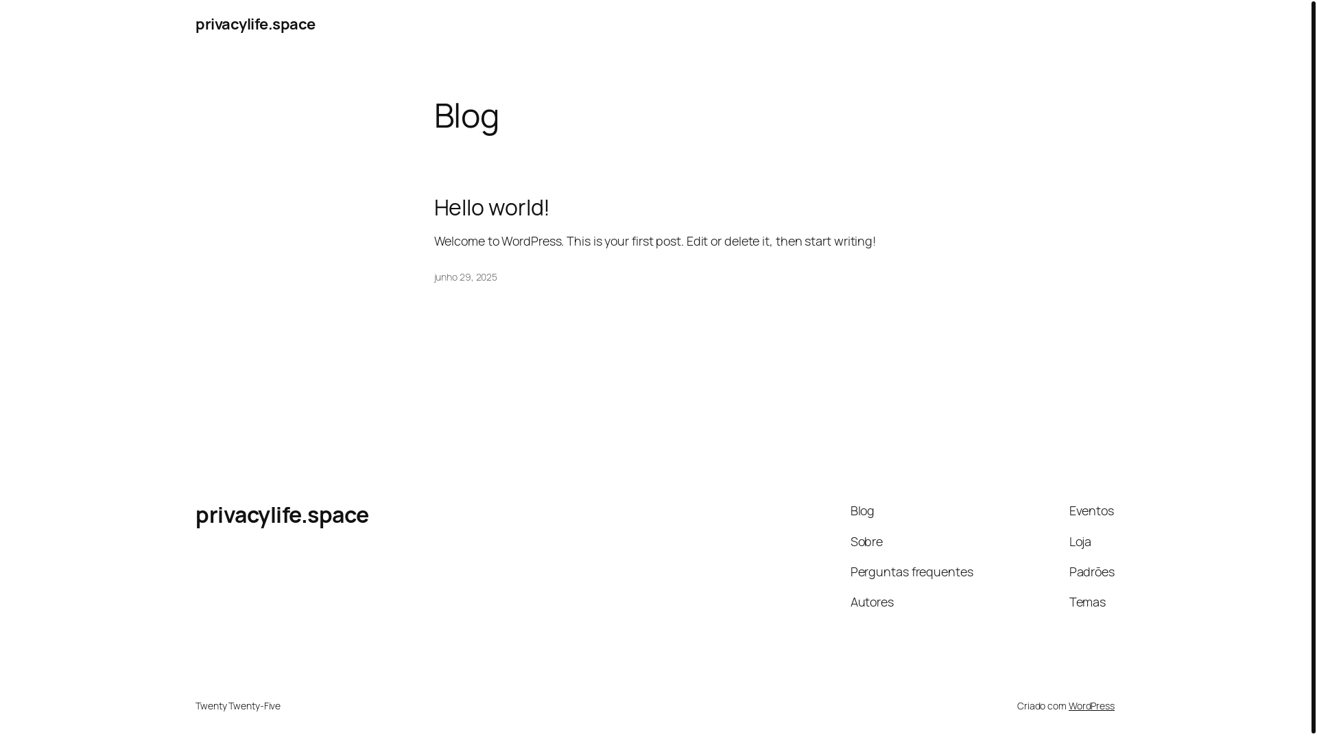 website screenshot of https://privacylife.space/
