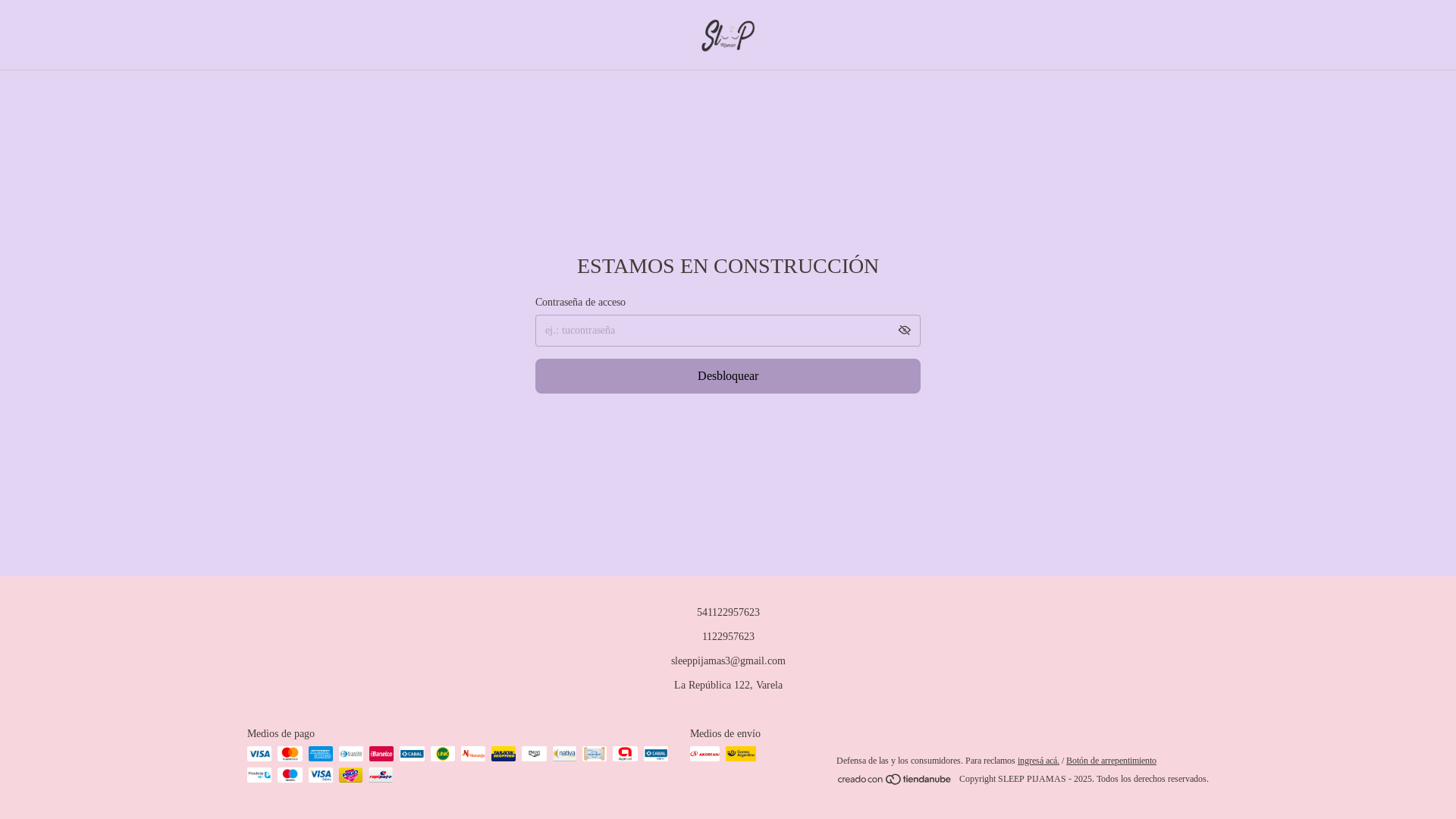 website screenshot of https://sleeppijamas.com/