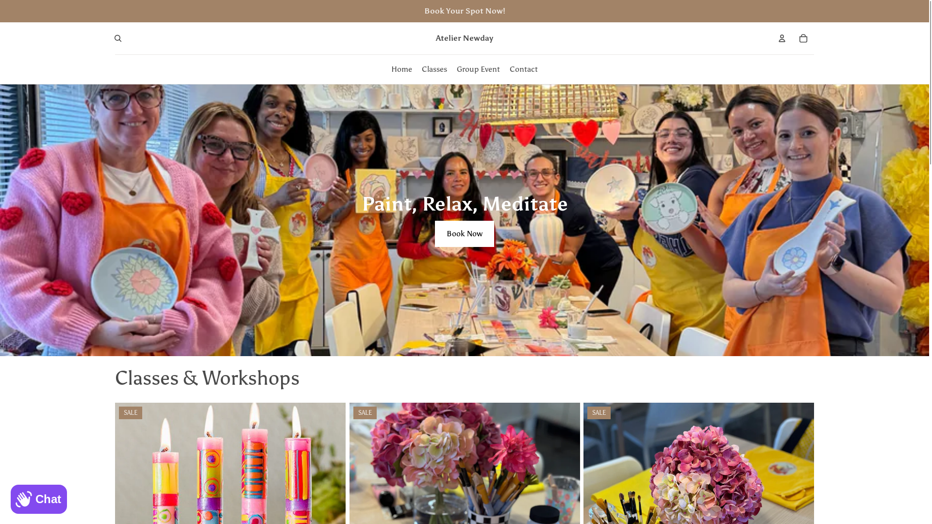 website screenshot of https://anewdaypottery.com/