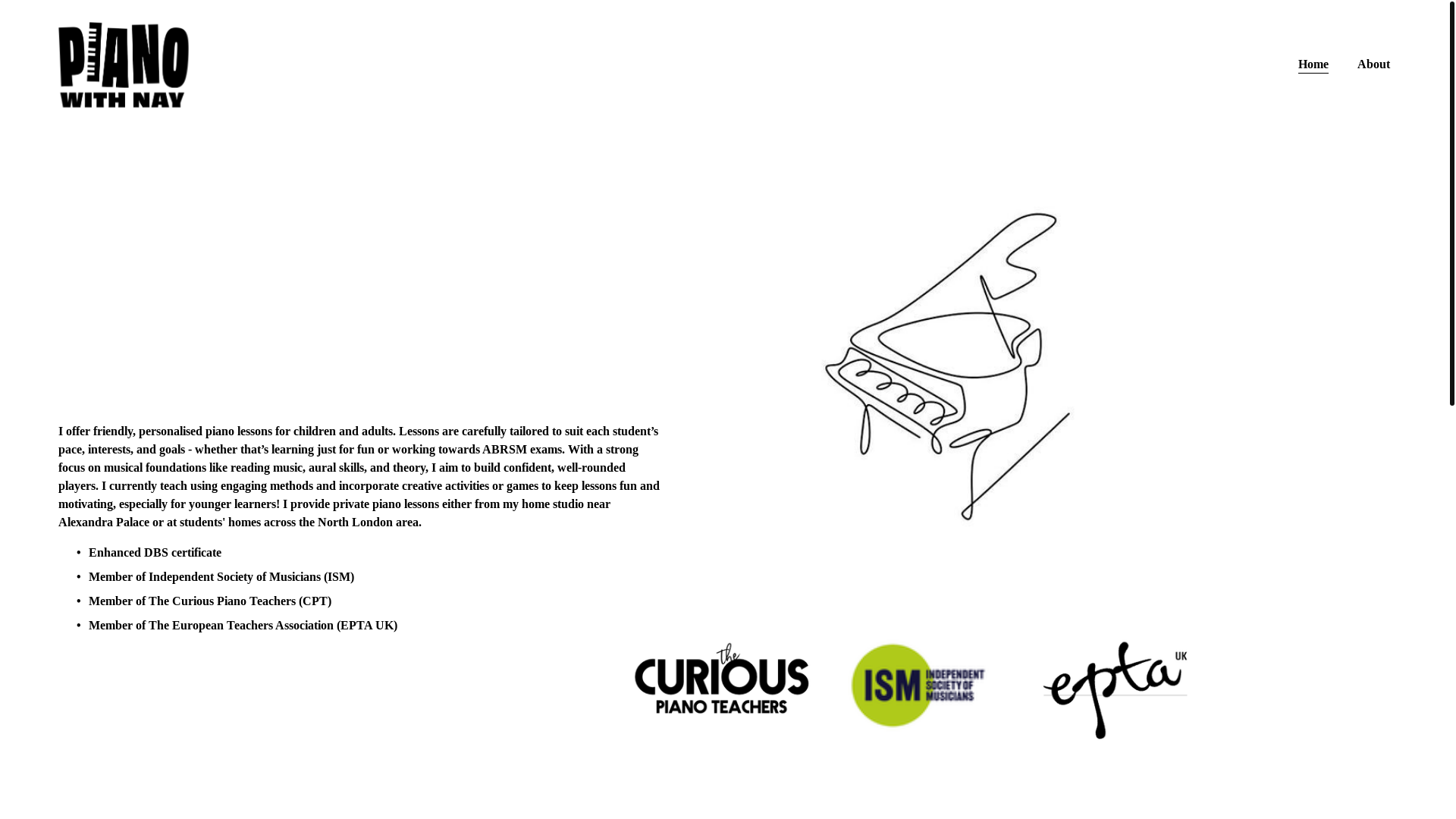 website screenshot of https://pianowithnay.co.uk/
