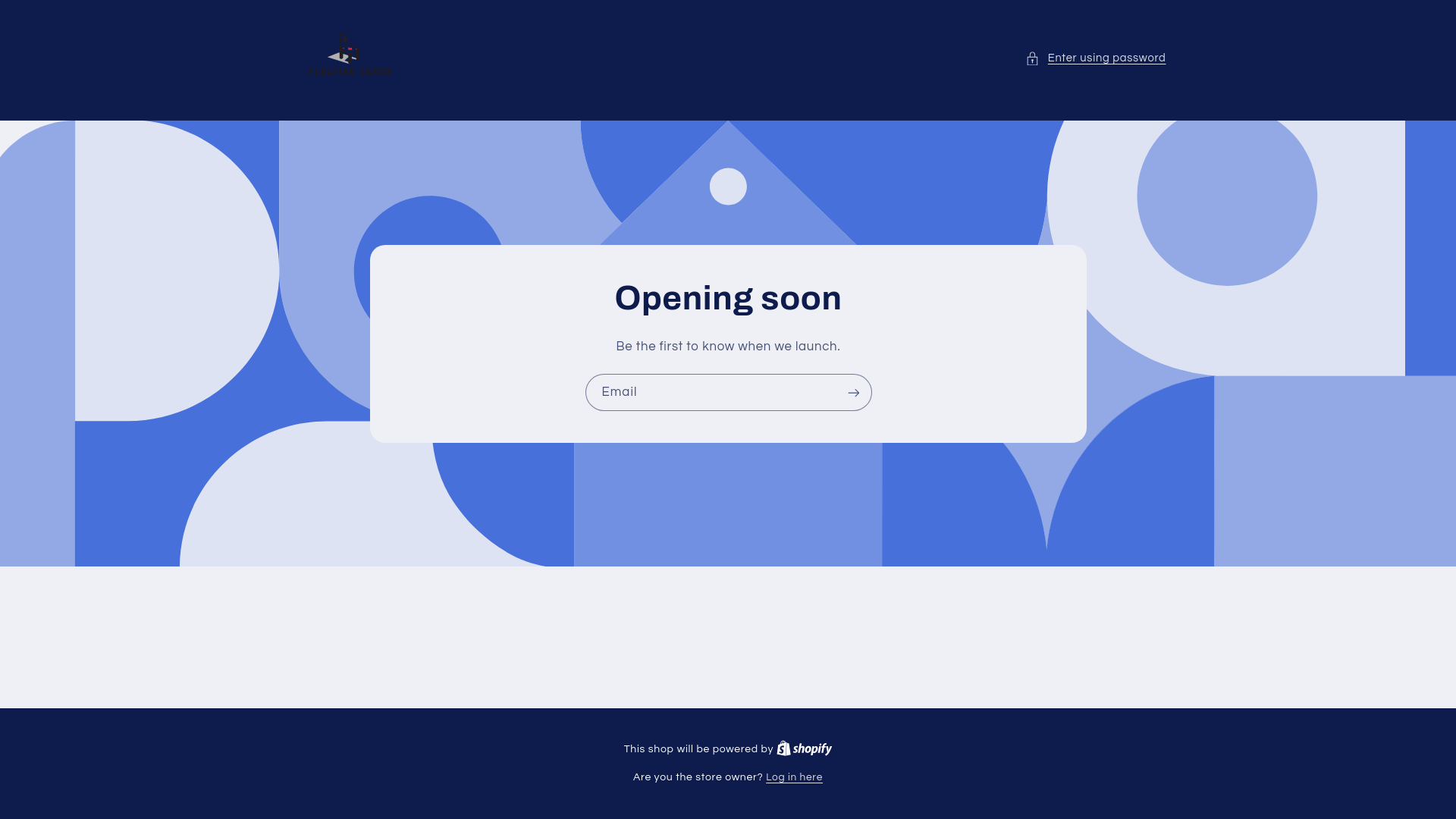 website screenshot of https://floatingcards.co.uk/