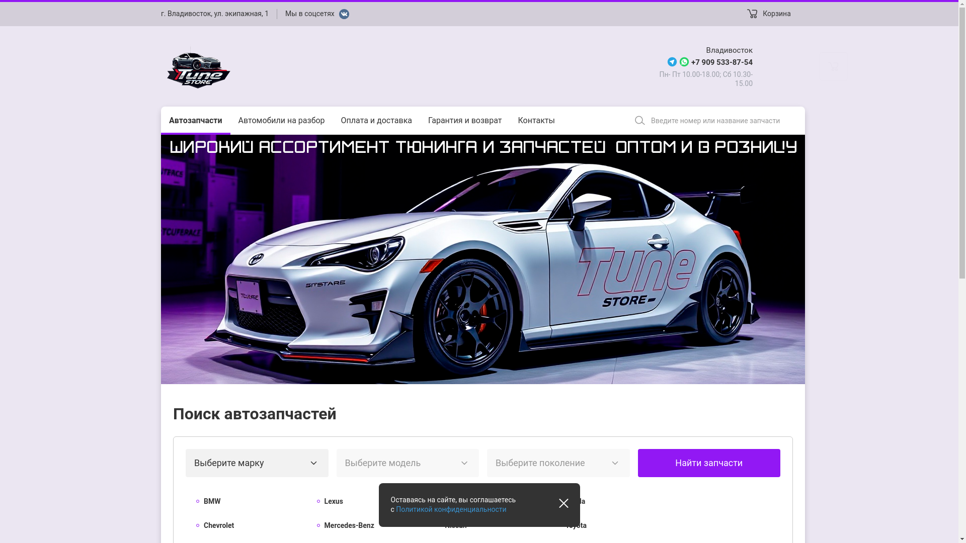 website screenshot of https://tune-store.ru/