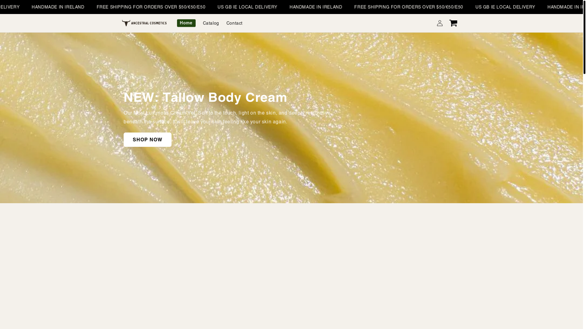 website screenshot of https://ancestralcosmeticss.store/