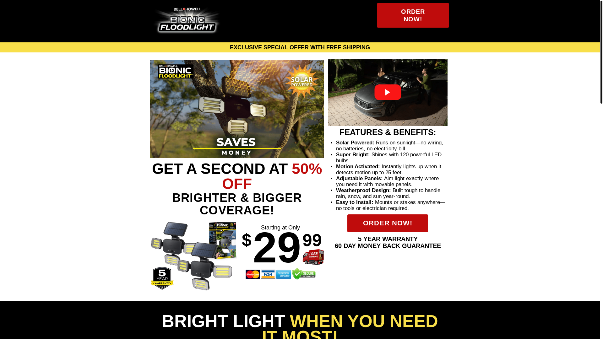 website screenshot of https://bionicfloodlight.com/