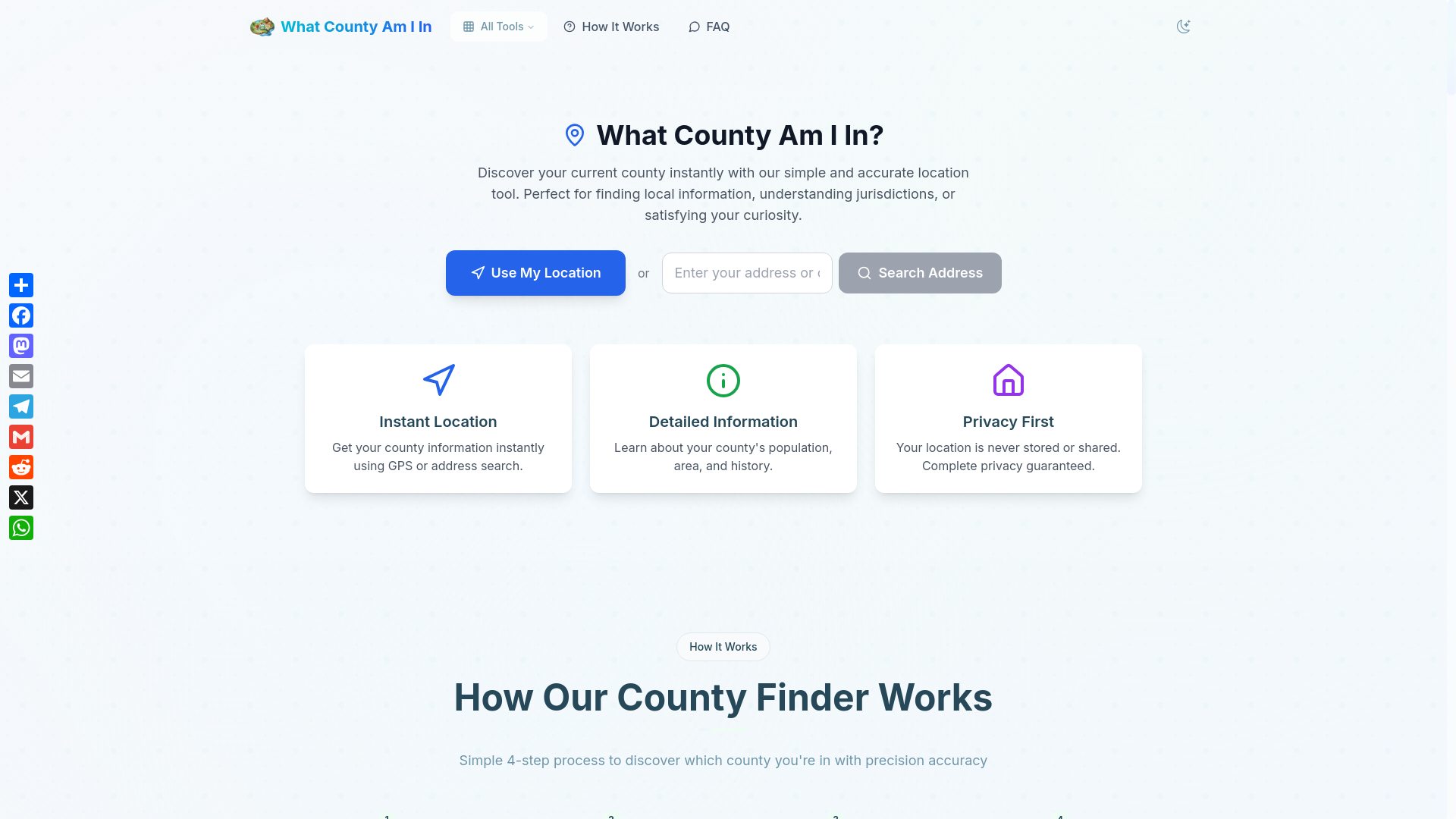 website screenshot of https://whatcountyamiin.app/
