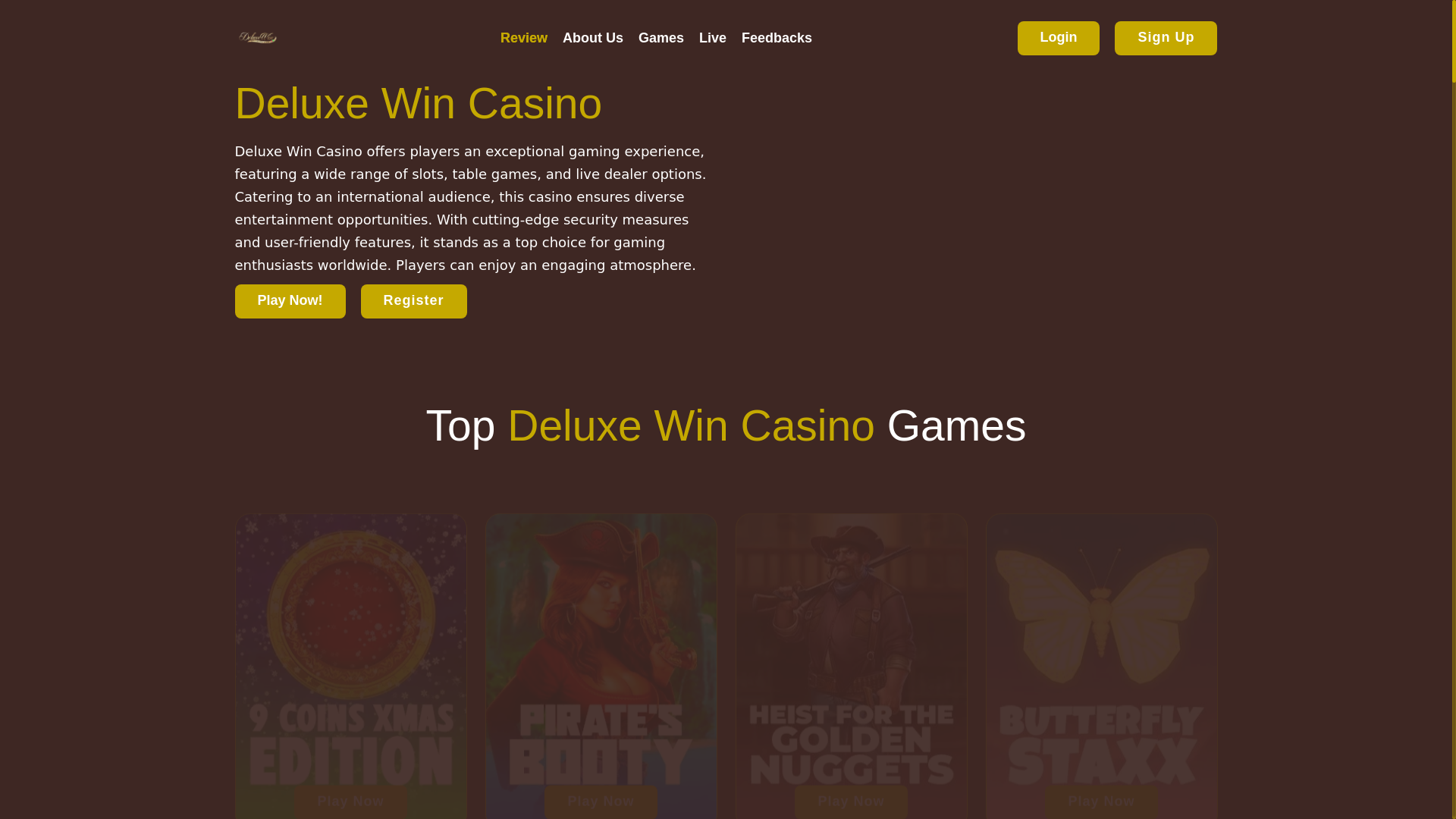 website screenshot of https://deluxewincasino.co.uk/
