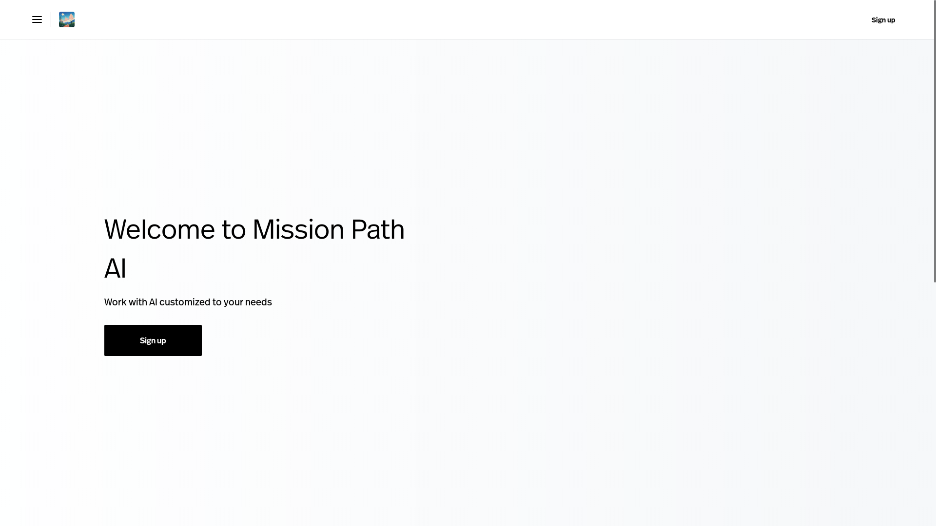 website screenshot of https://missionpath.ai/