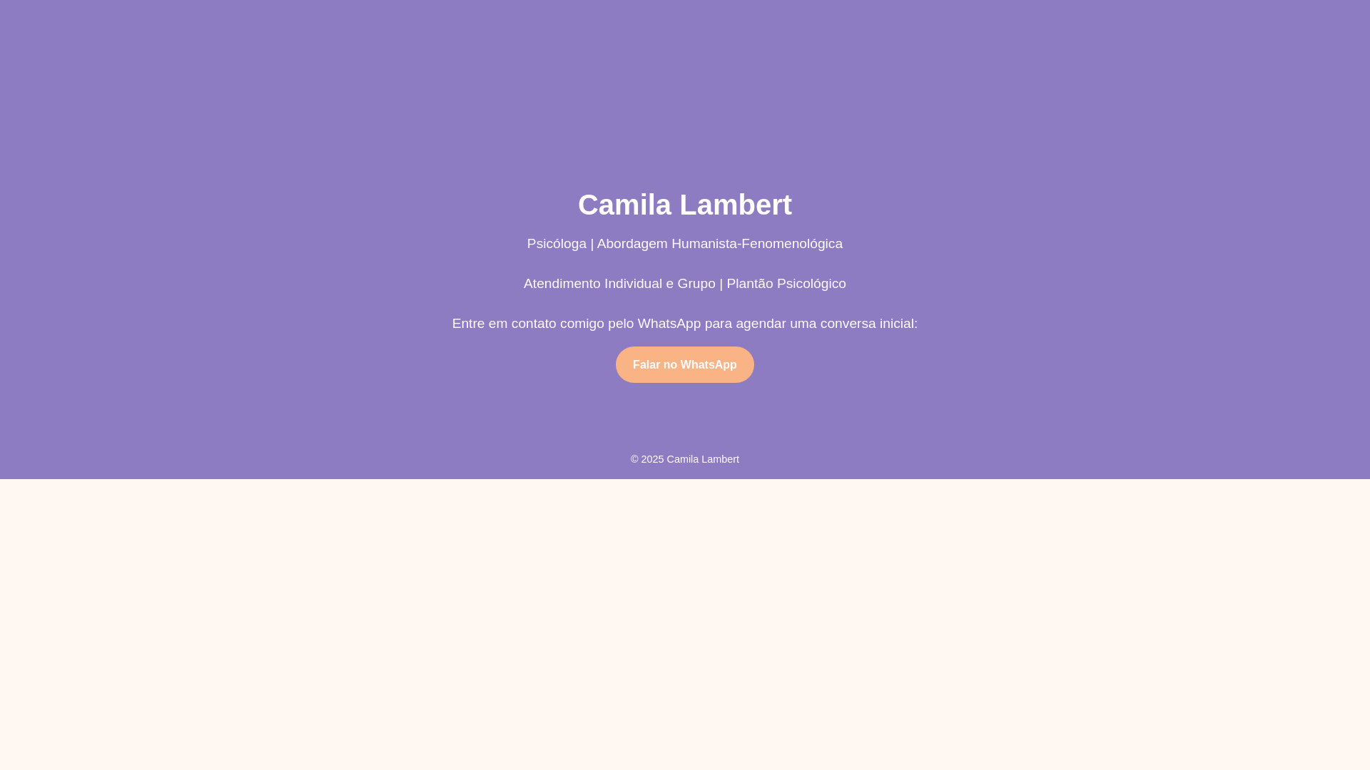 website screenshot of https://camilalambertpsi.com.br/