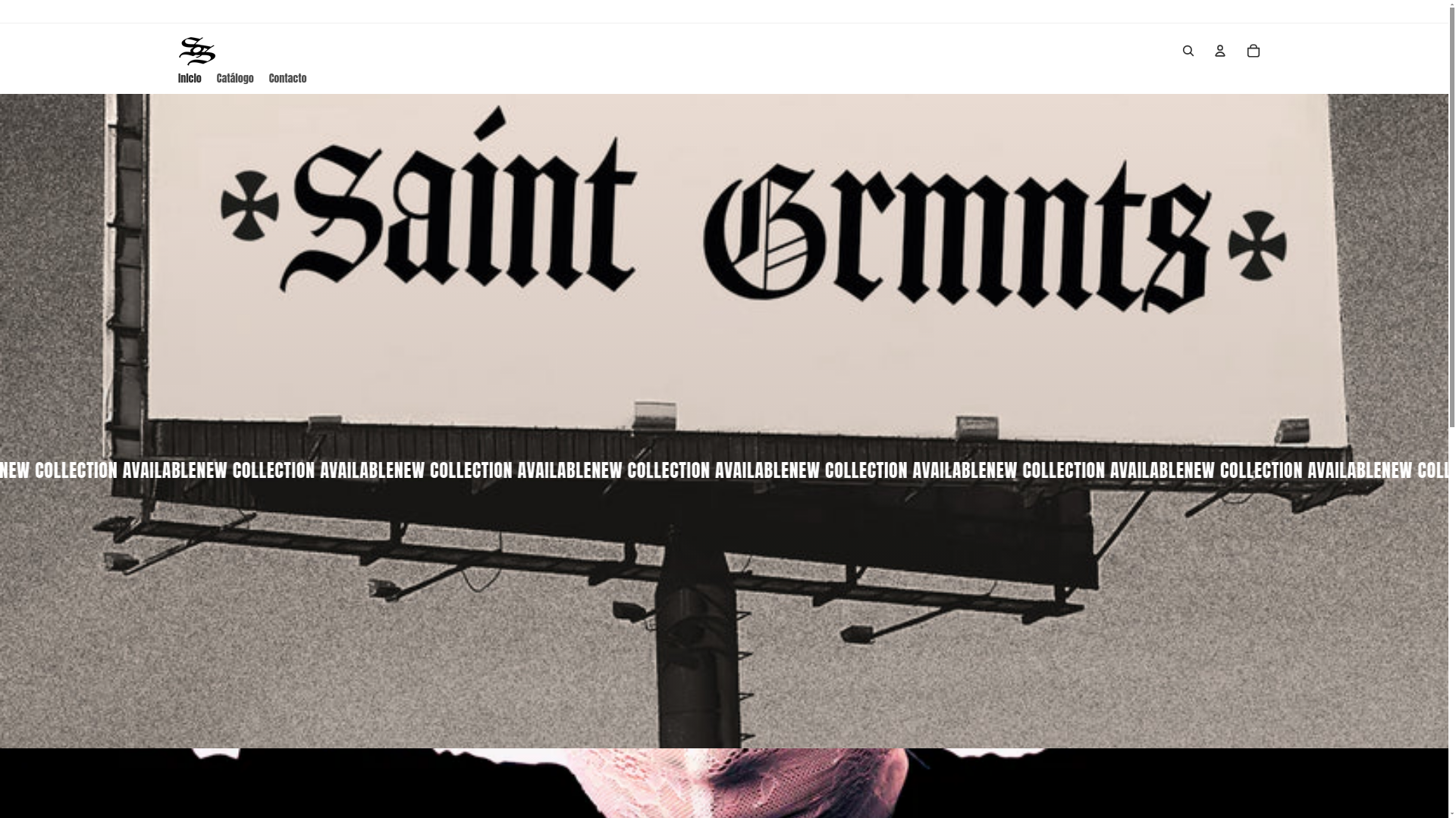 website screenshot of https://saintgrmnts.shop/