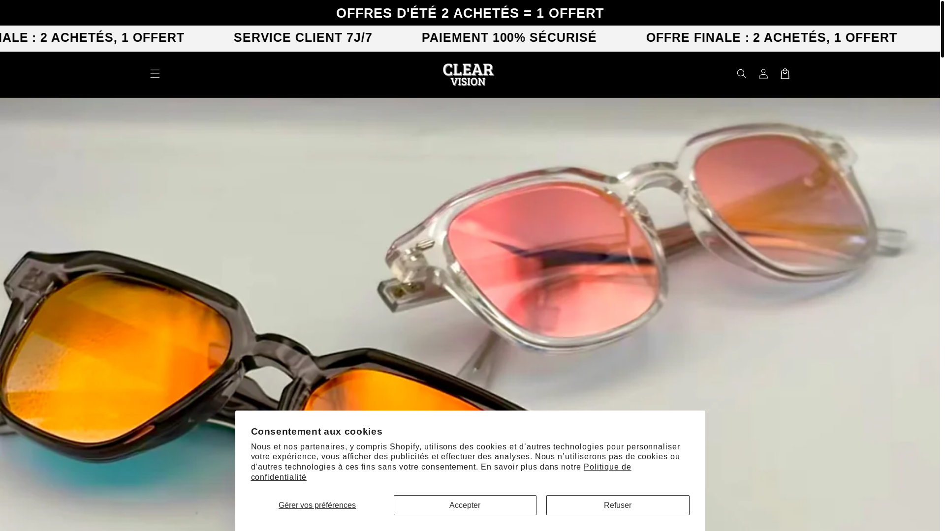 website screenshot of https://clearvision-fr.fr/