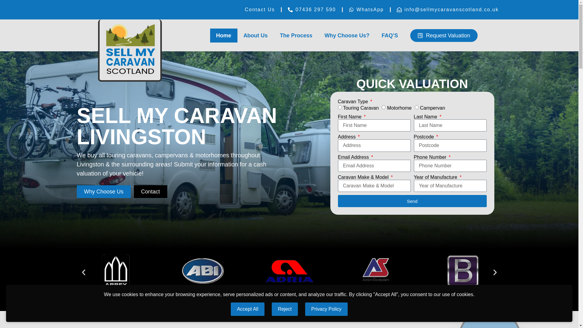website screenshot of https://sellmycaravanbearsden.co.uk/
