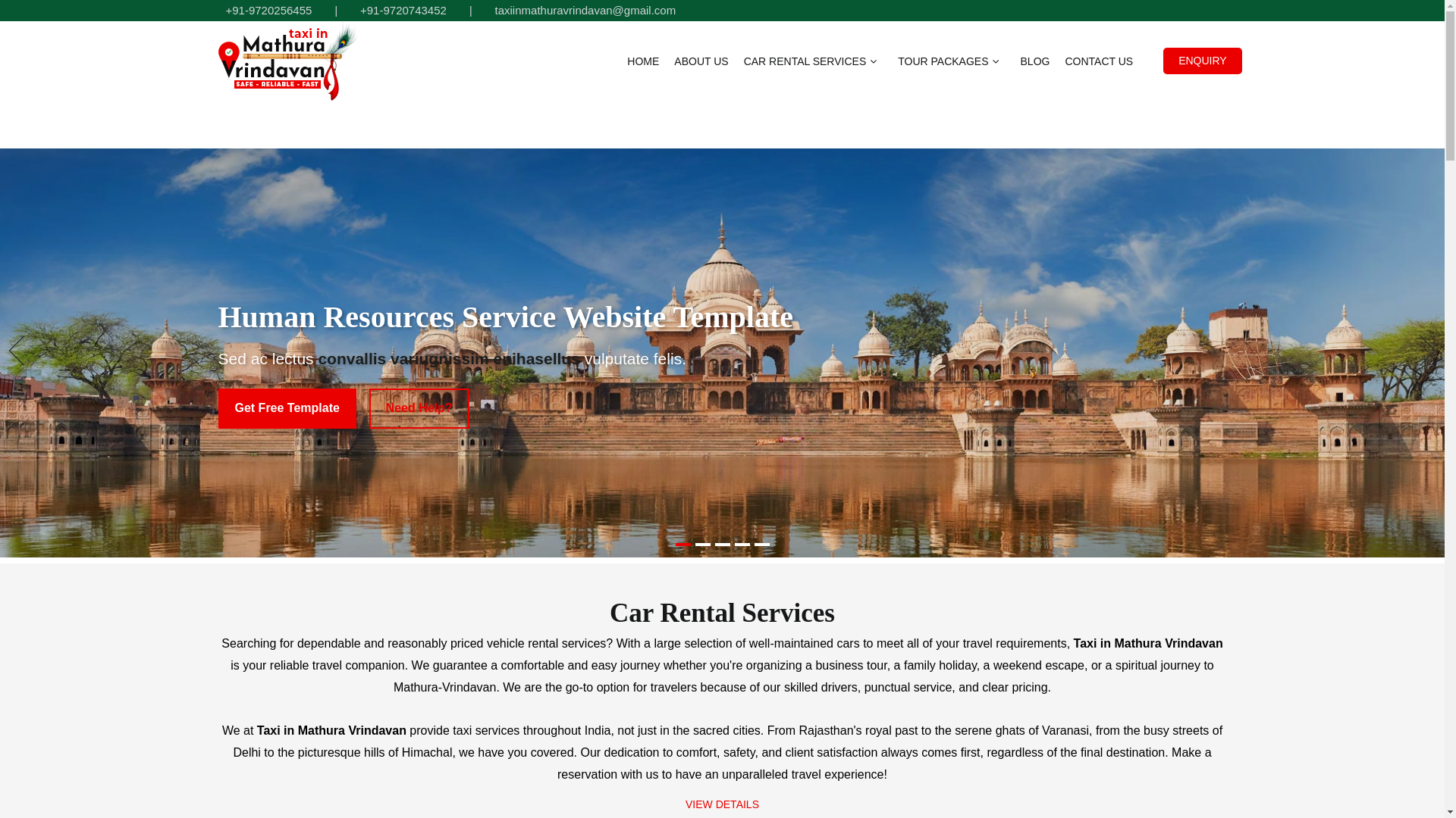 website screenshot of https://taxiinmathuravrindavan.com/