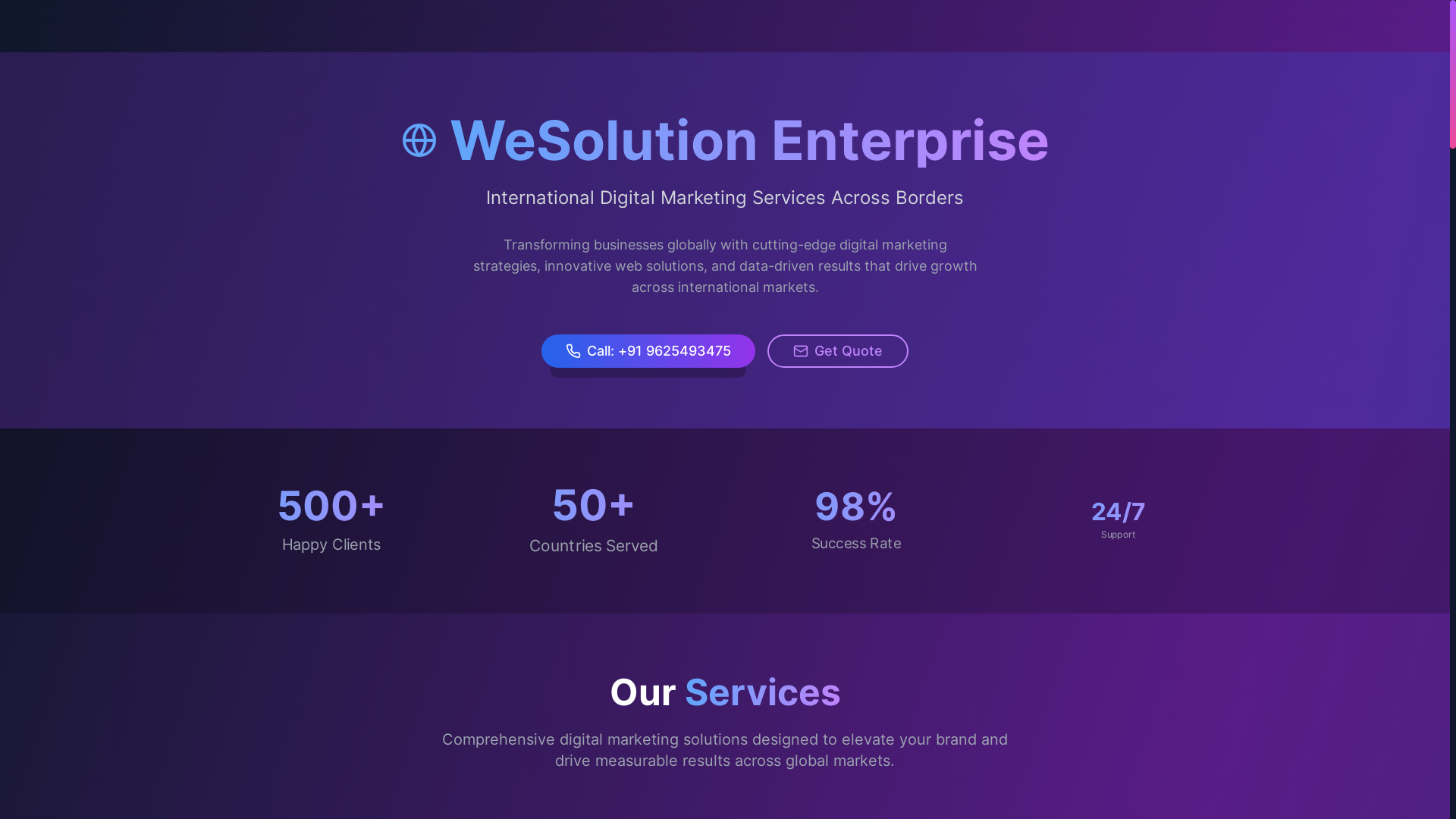website screenshot of https://wesolutionenterprise.in/