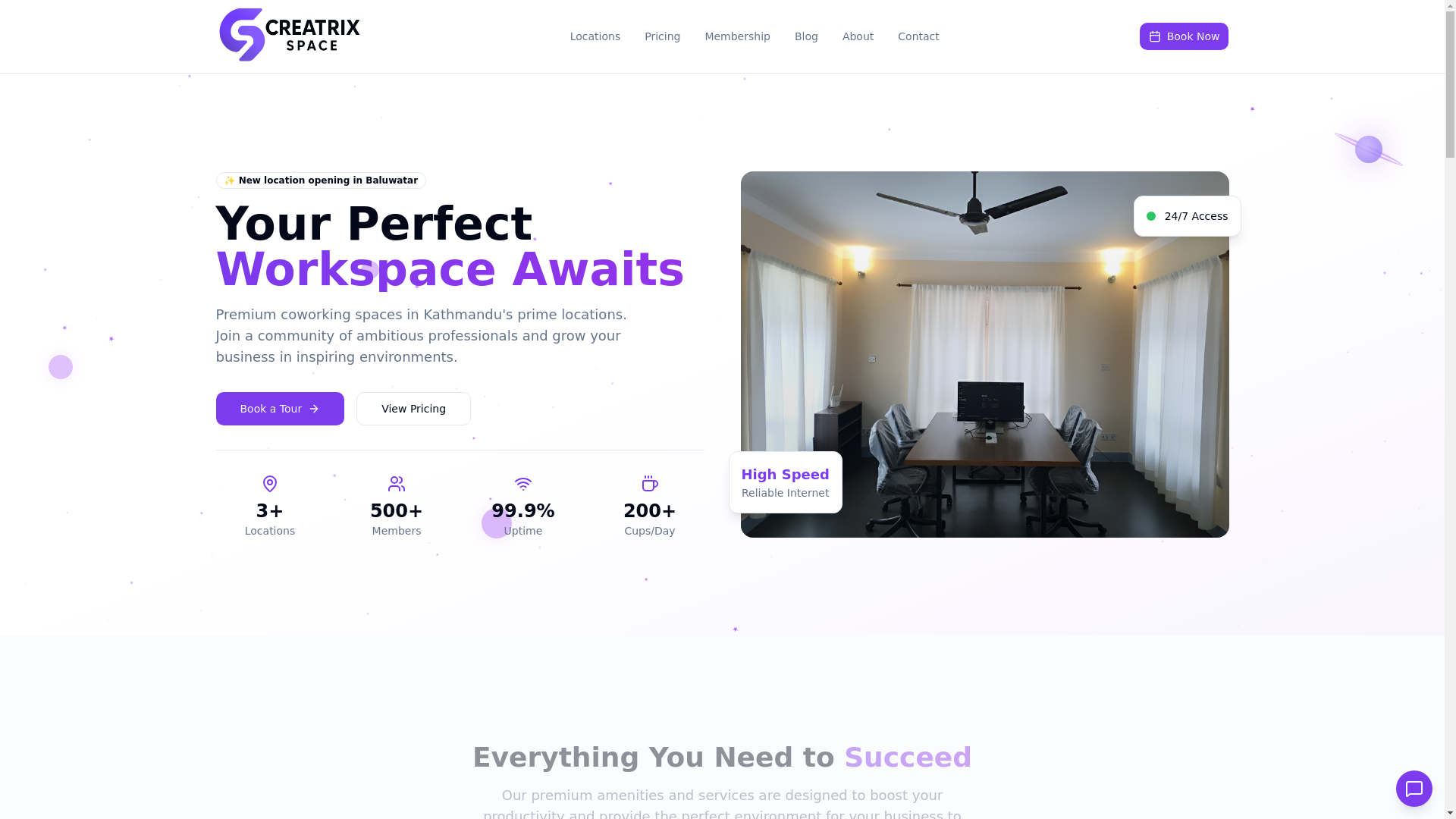 website screenshot of https://creatrixventures.space/