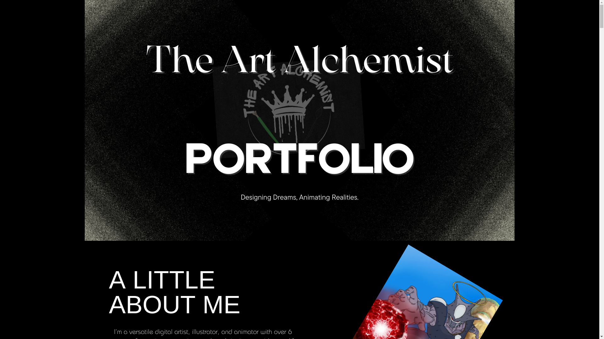 website screenshot of https://theartalchemistportfolio.my.canva.site/clientsportfolio