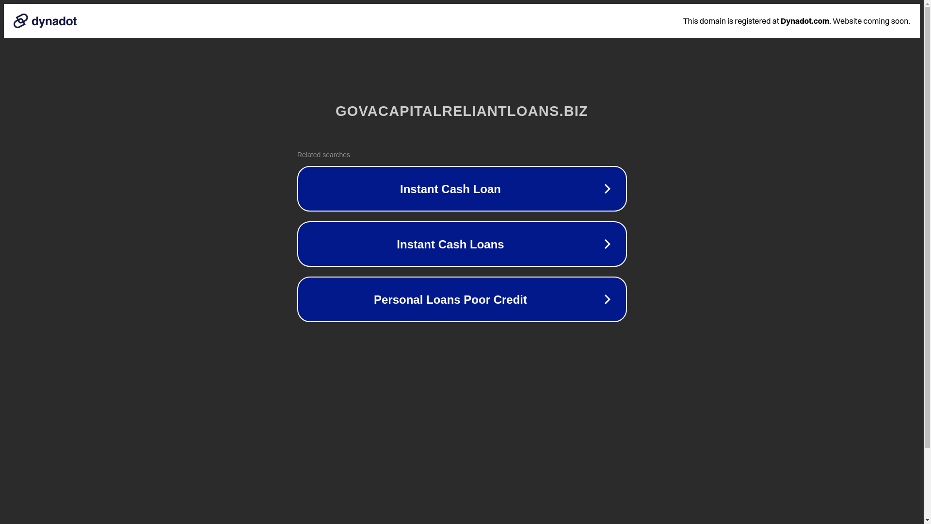 website screenshot of https://govacapitalreliantloans.biz/