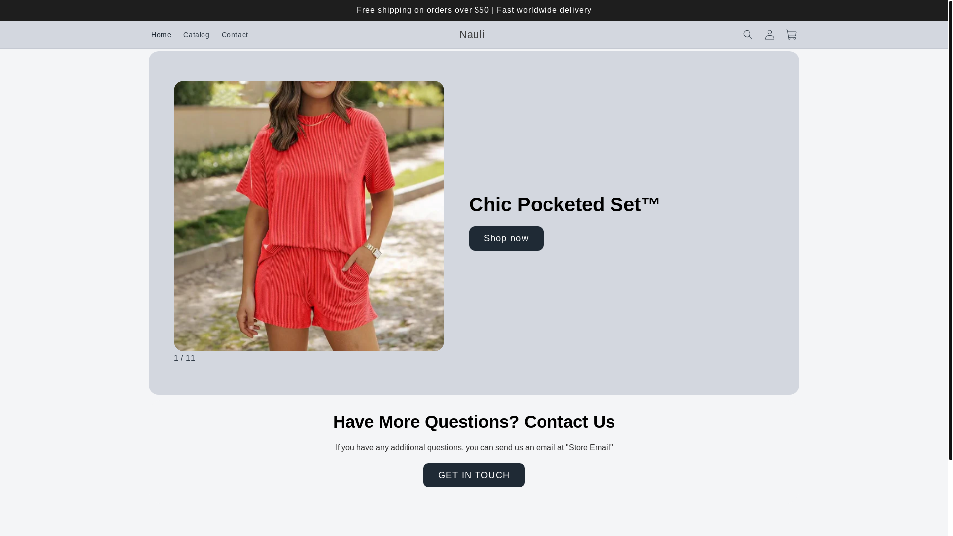 website screenshot of https://shopnauli.com/