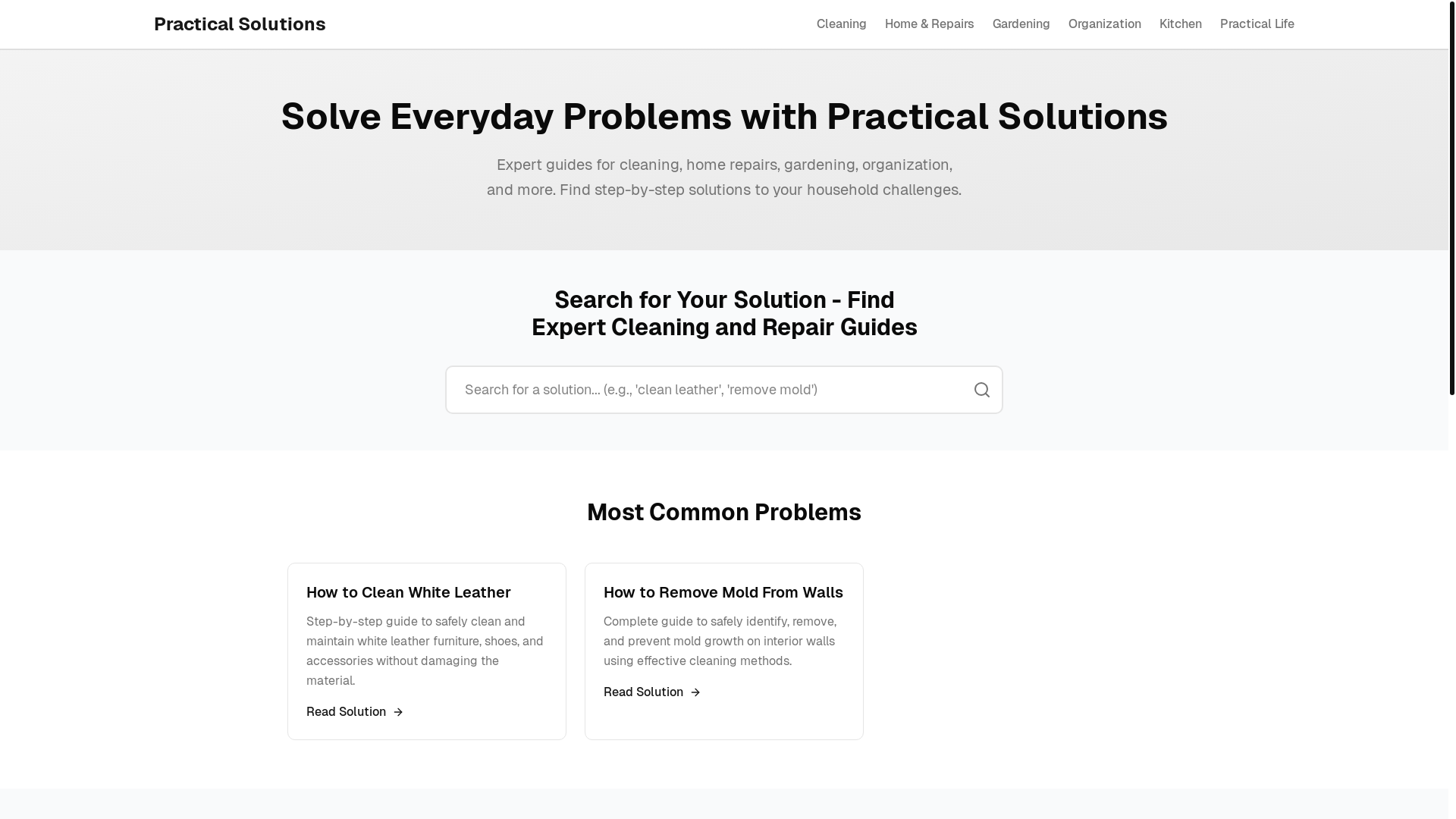 website screenshot of https://pratical-solutions.com/