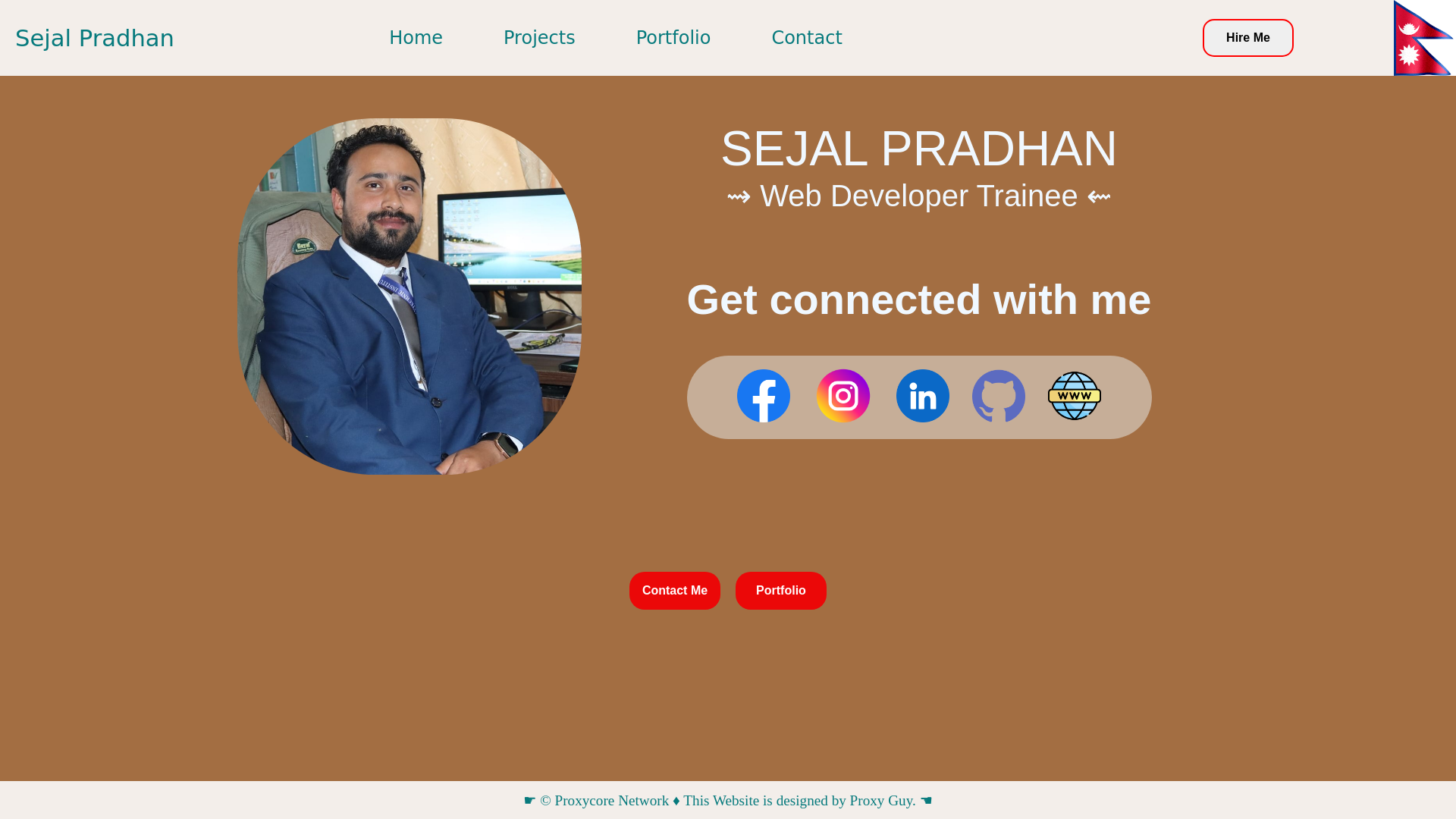 website screenshot of https://sejalpradhan.com.np/