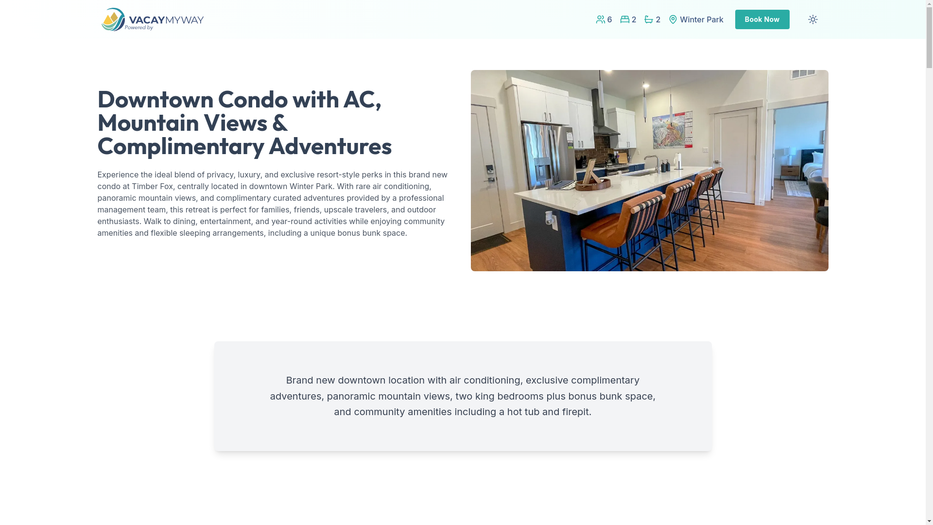 website screenshot of https://adrenalinepark.vacations/