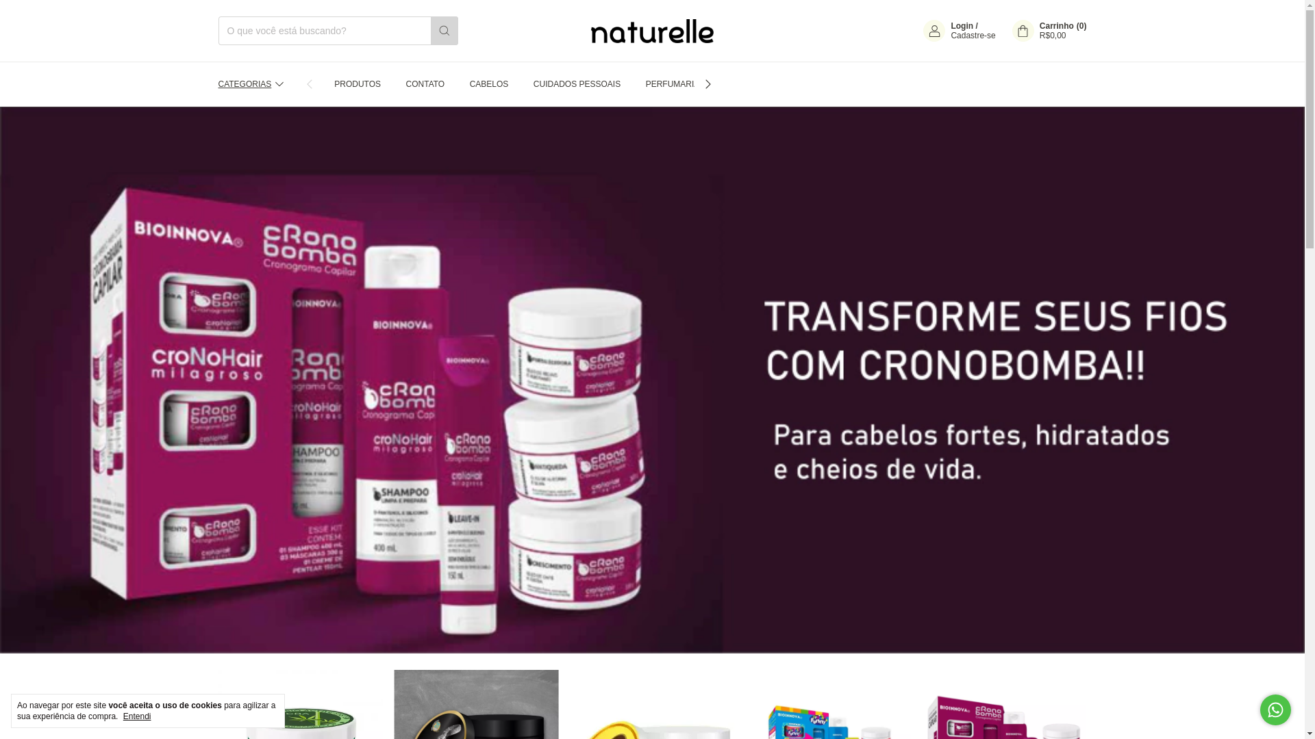 website screenshot of https://usenaturelle.com.br/