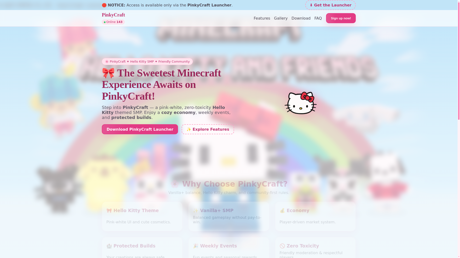 website screenshot of https://playpinkycraft.com/