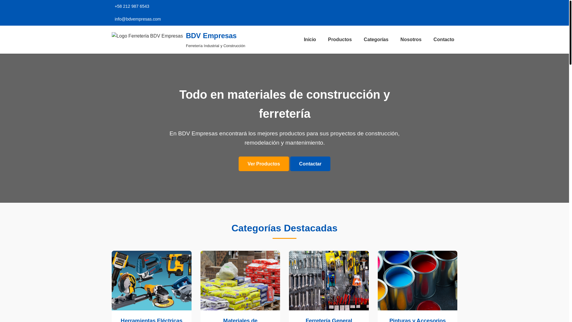website screenshot of https://bdvferrempresas.store/