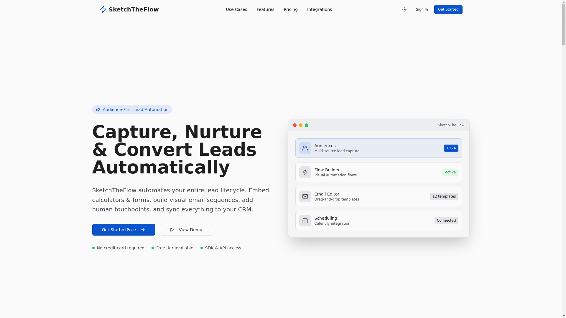 website screenshot of https://sketchtheflow.com/